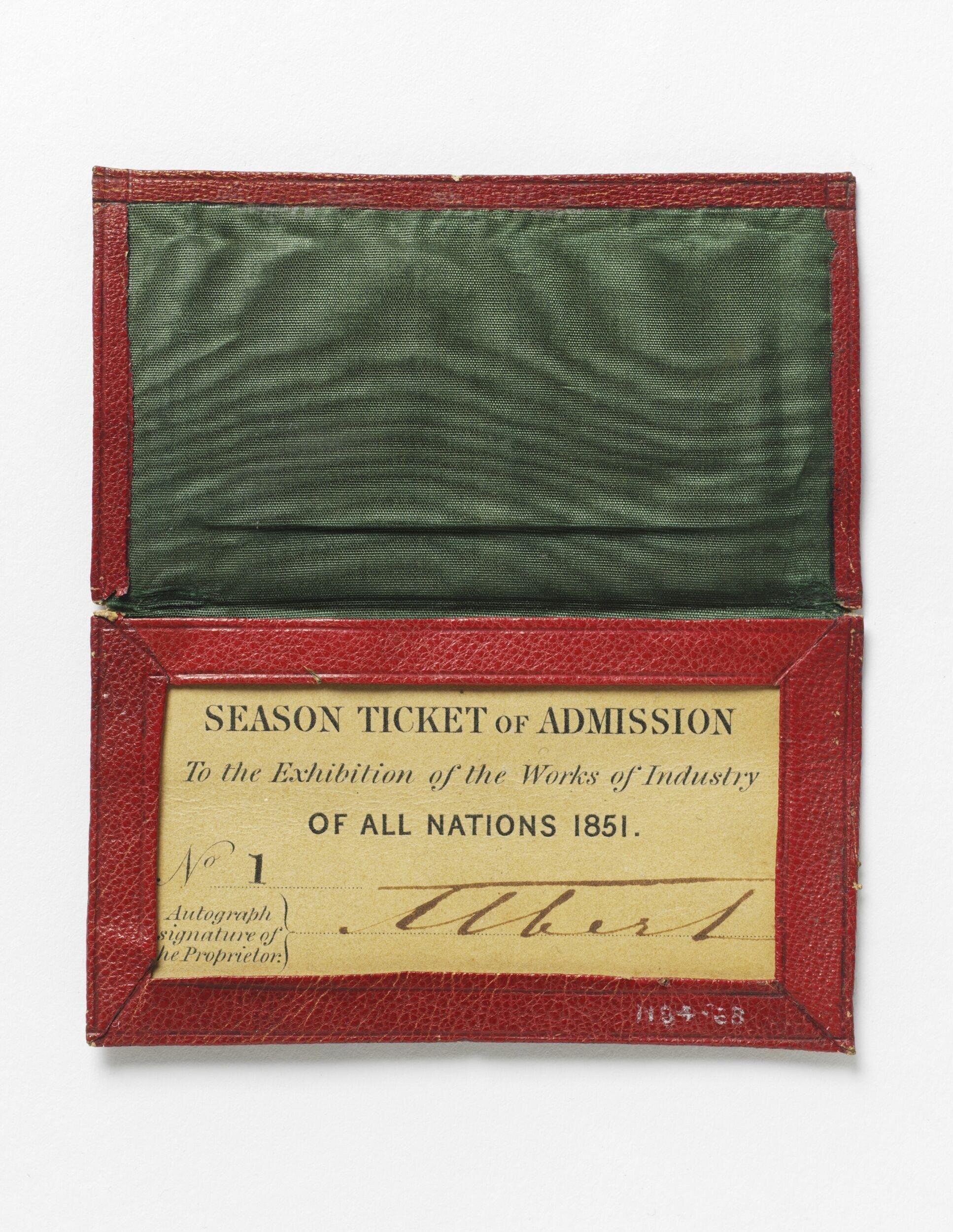Season ticket of admission to the exhibition of the works of industry of all nations, 1851