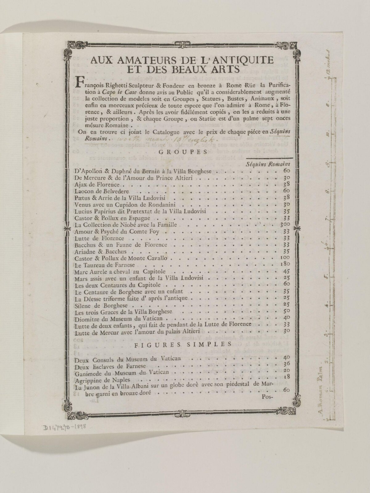Drawing, Charles Heathcote Tatham, 1794-1796