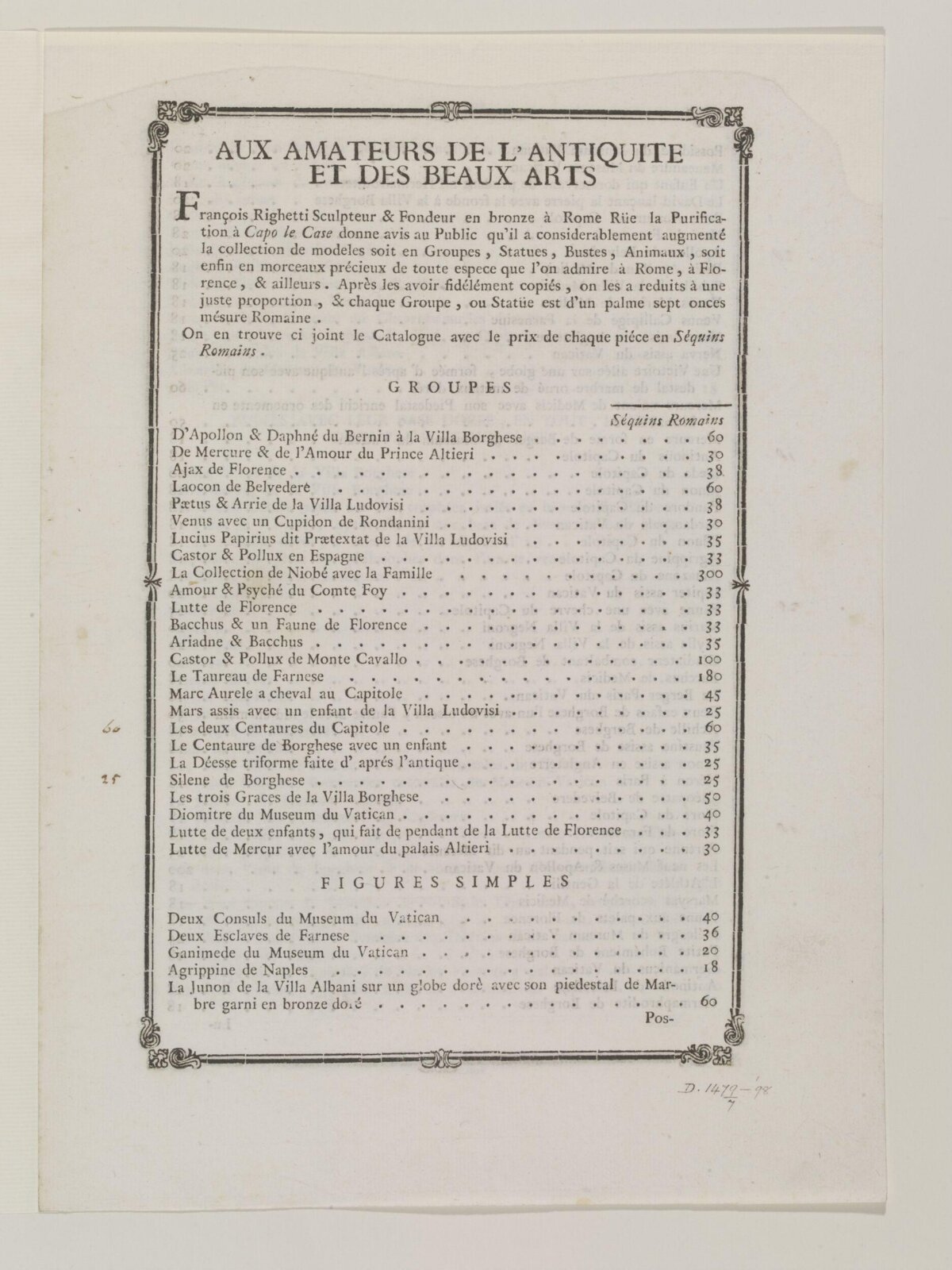 Drawing, Charles Heathcote Tatham, 1794-1796
