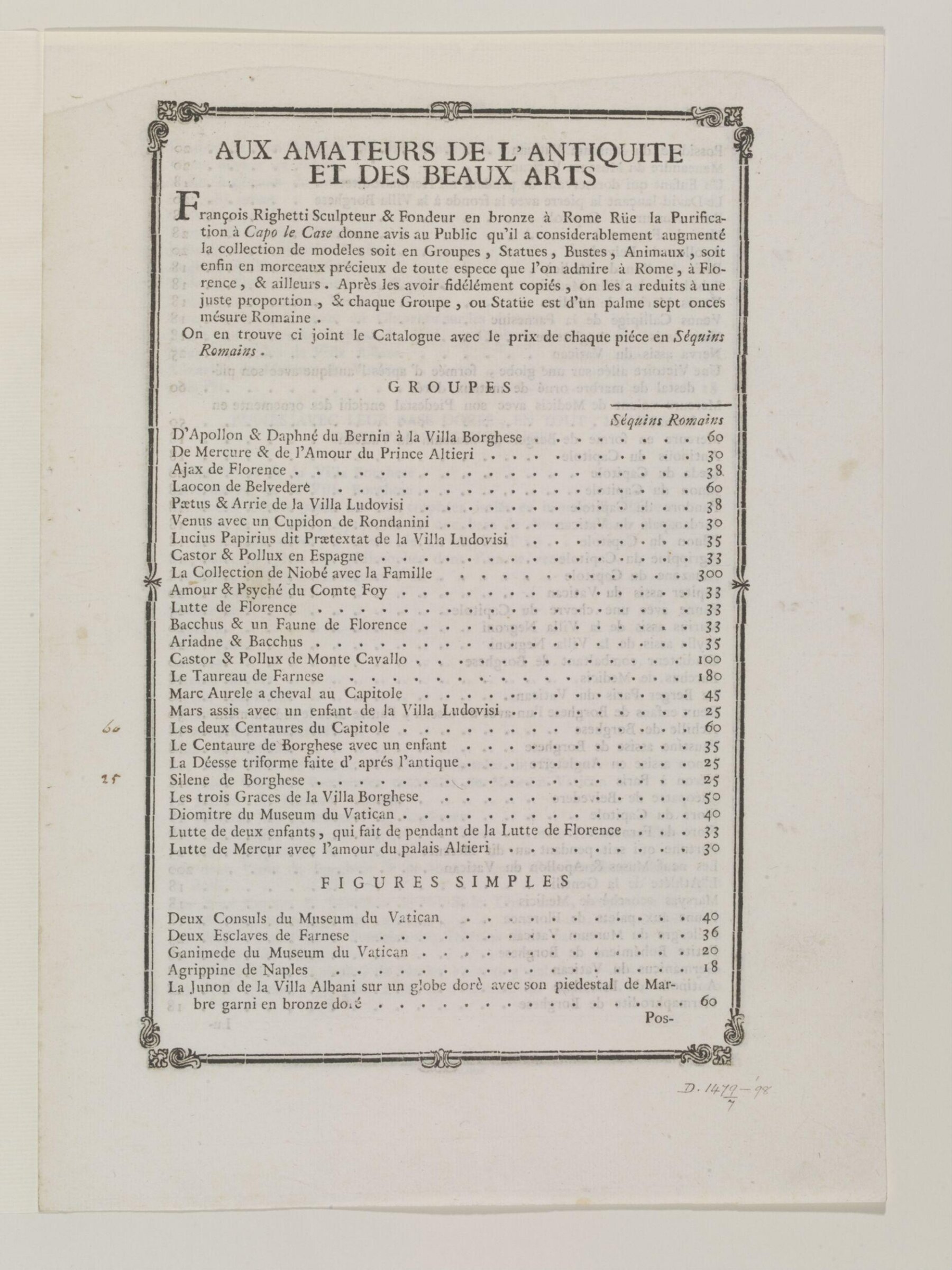 Drawing, Charles Heathcote Tatham, 1794-1796