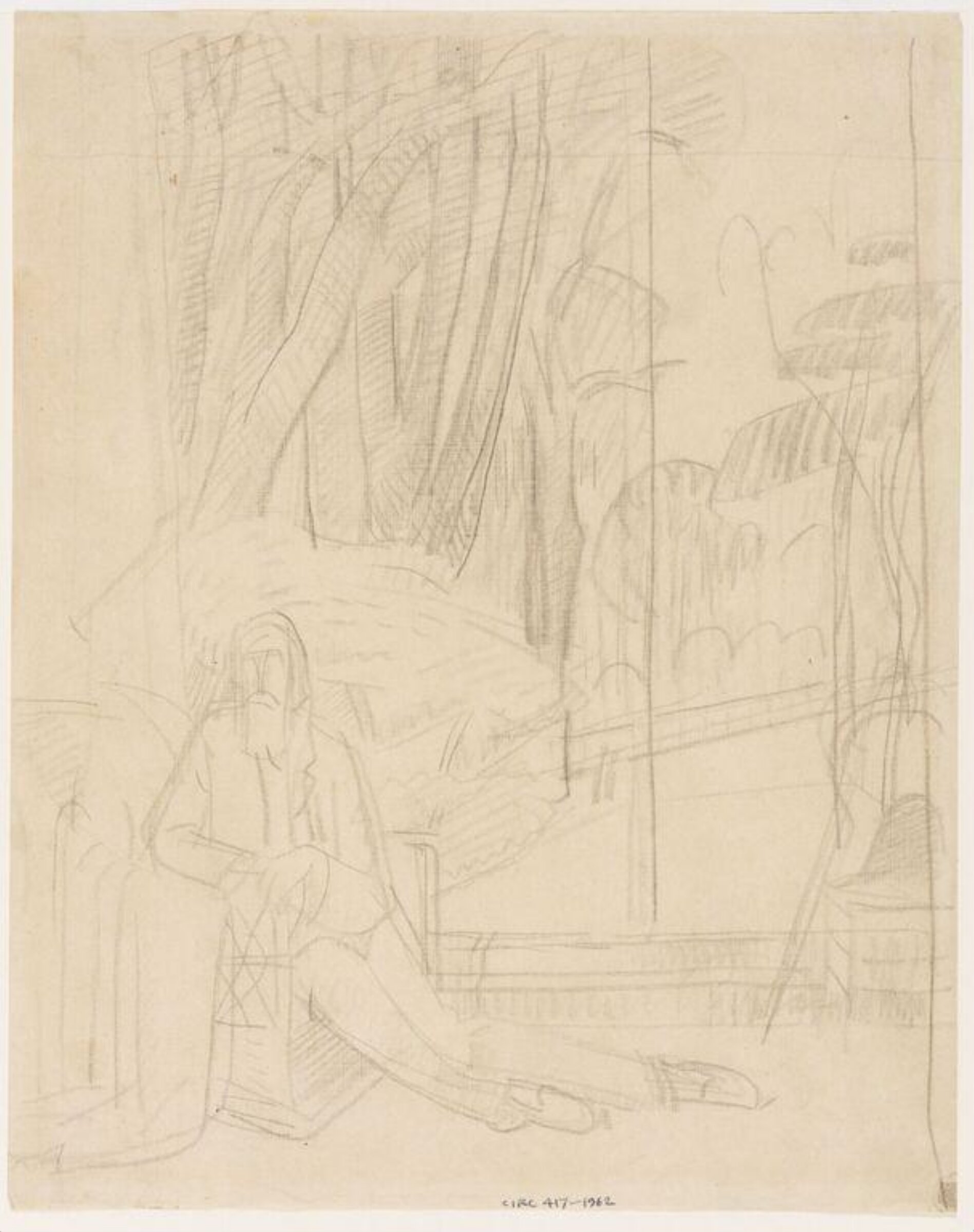 Study for a portrait of Lytton Strachey, Henry Lamb, 1912