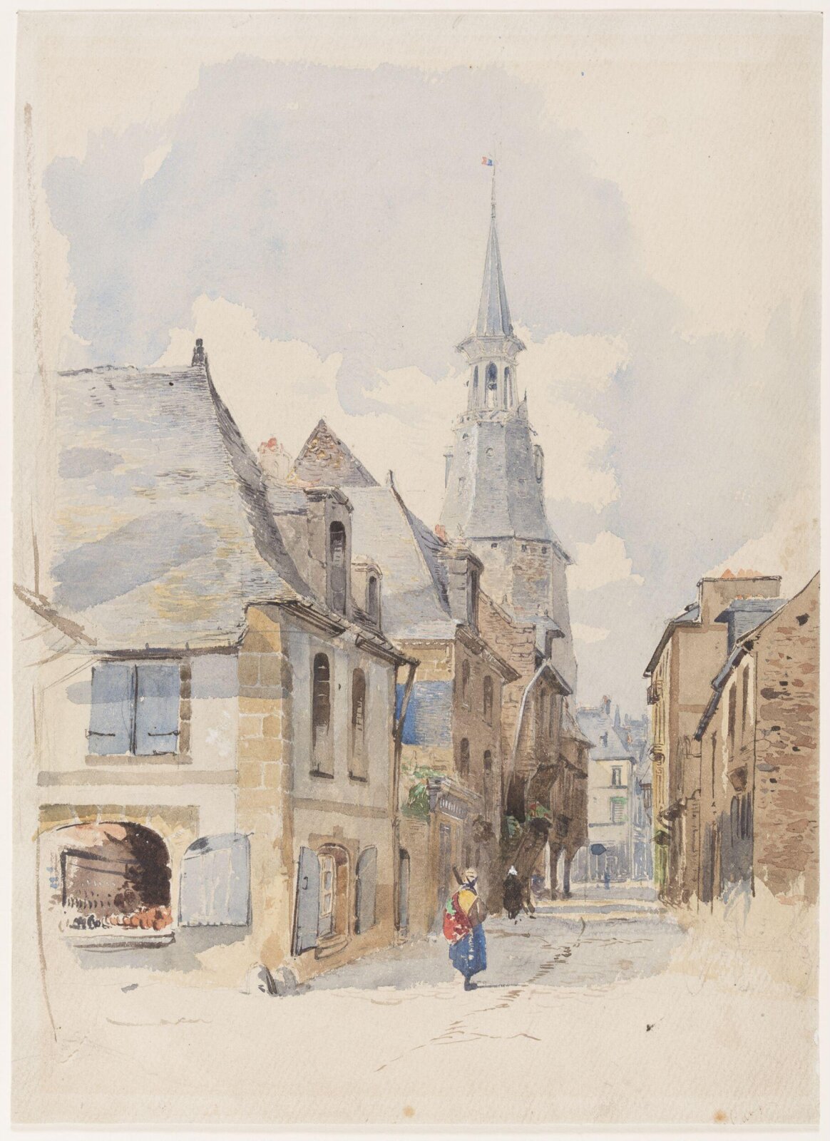 Street in Dinan, William Linnaeus Casey, ca. 1855-70