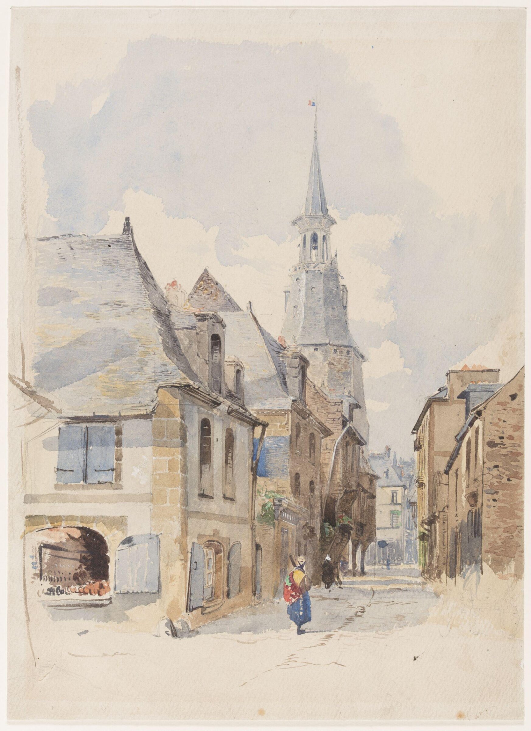 Street in Dinan, William Linnaeus Casey, ca. 1855-70