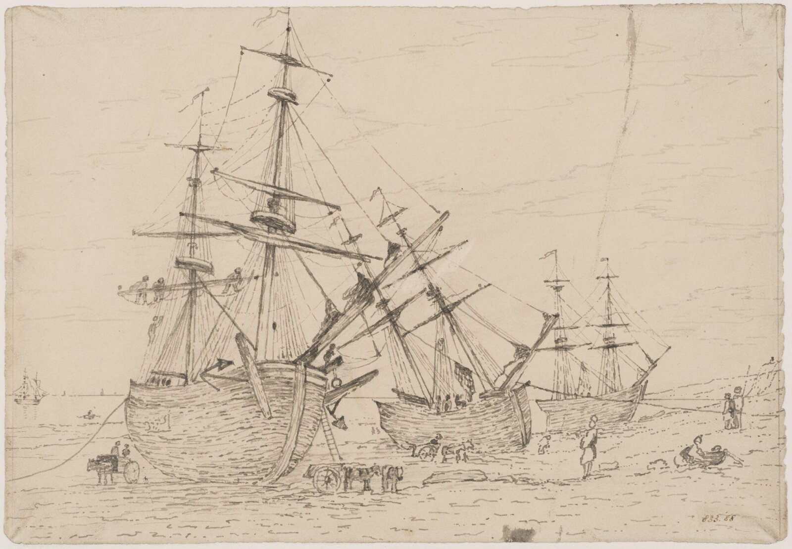Coast scene, perhaps near Brighton, John Constable, ca. 1824-8