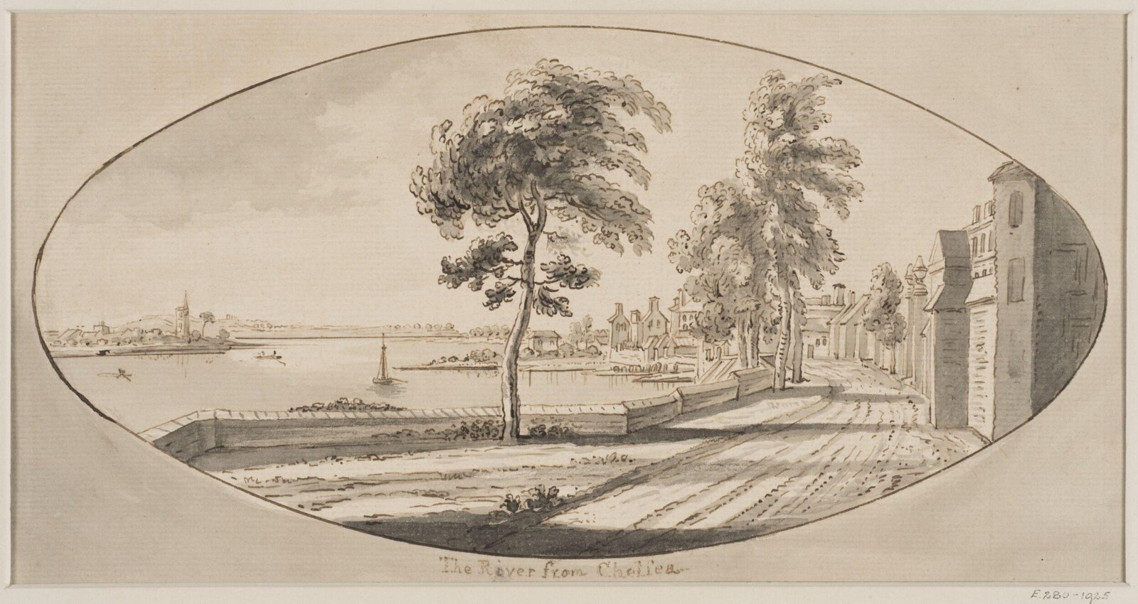 The River from Chelsea, Jean-Baptiste-Claude Chatelain, 18th century