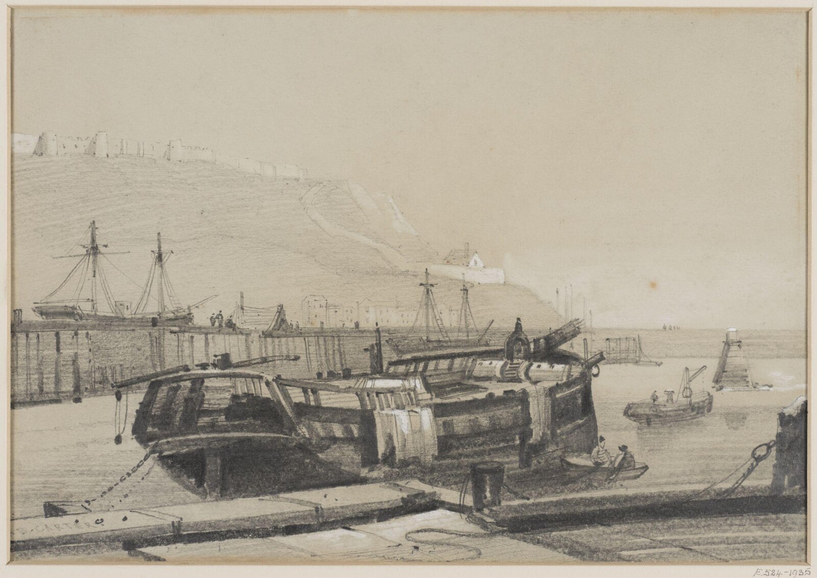 Scarborough Harbour, Henry Barlow Carter, ca. 1820-40