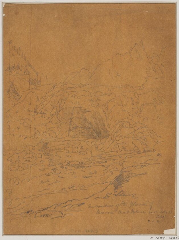 Embouchure of the Glacier of Brenva Mont Blanc as on July 21st 1820 (21 July 1820) by Thales Fielding