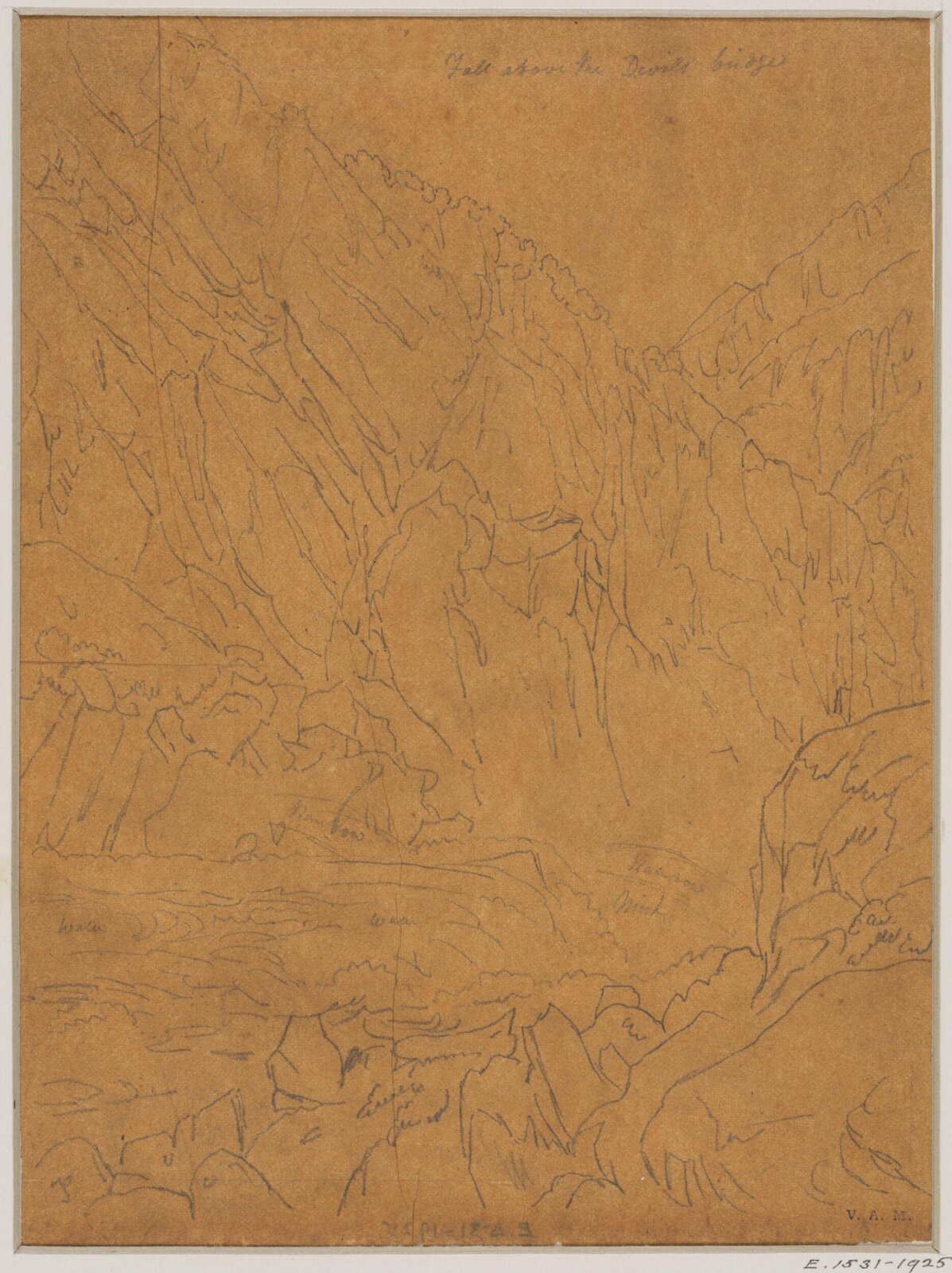 Fall above the Devils bridge, Thales Fielding, ca. 1820