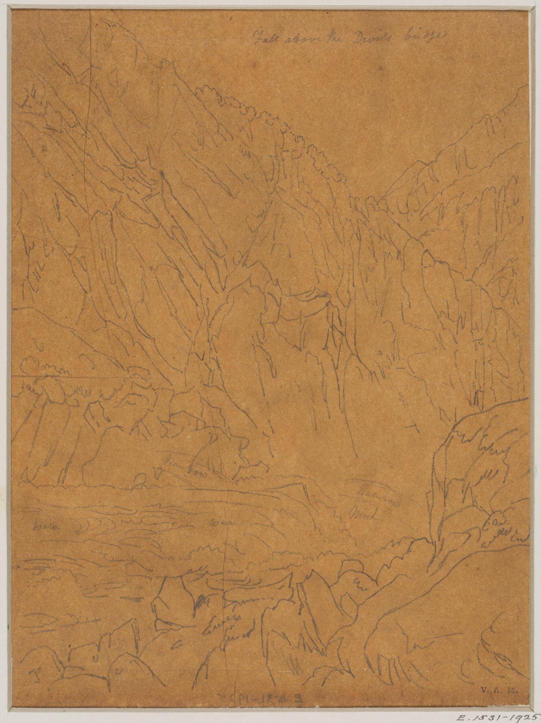 Fall above the Devils bridge, Thales Fielding, ca. 1820