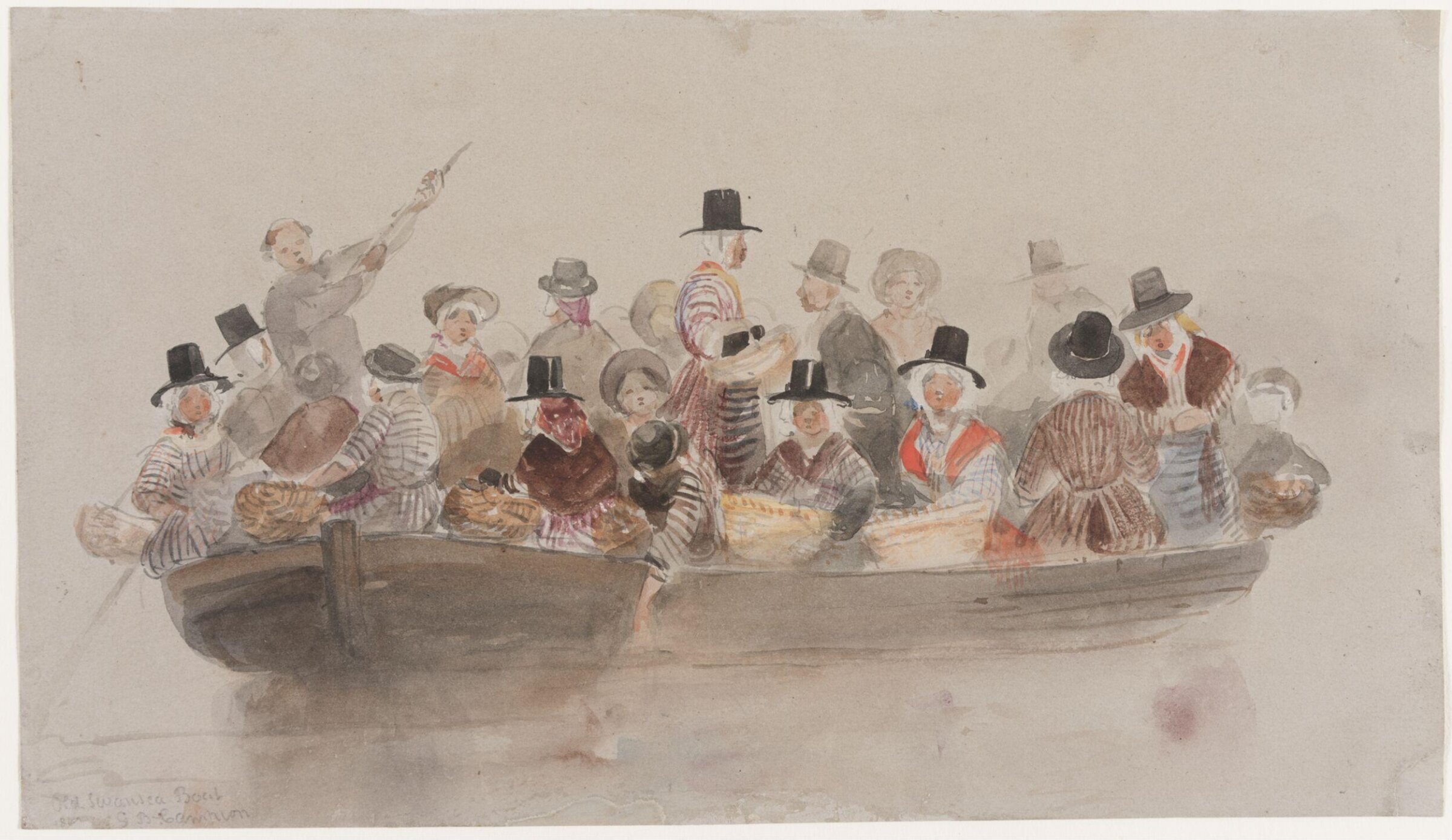 Market Ferryboat at Swansea, George Bryant Campion, 1863