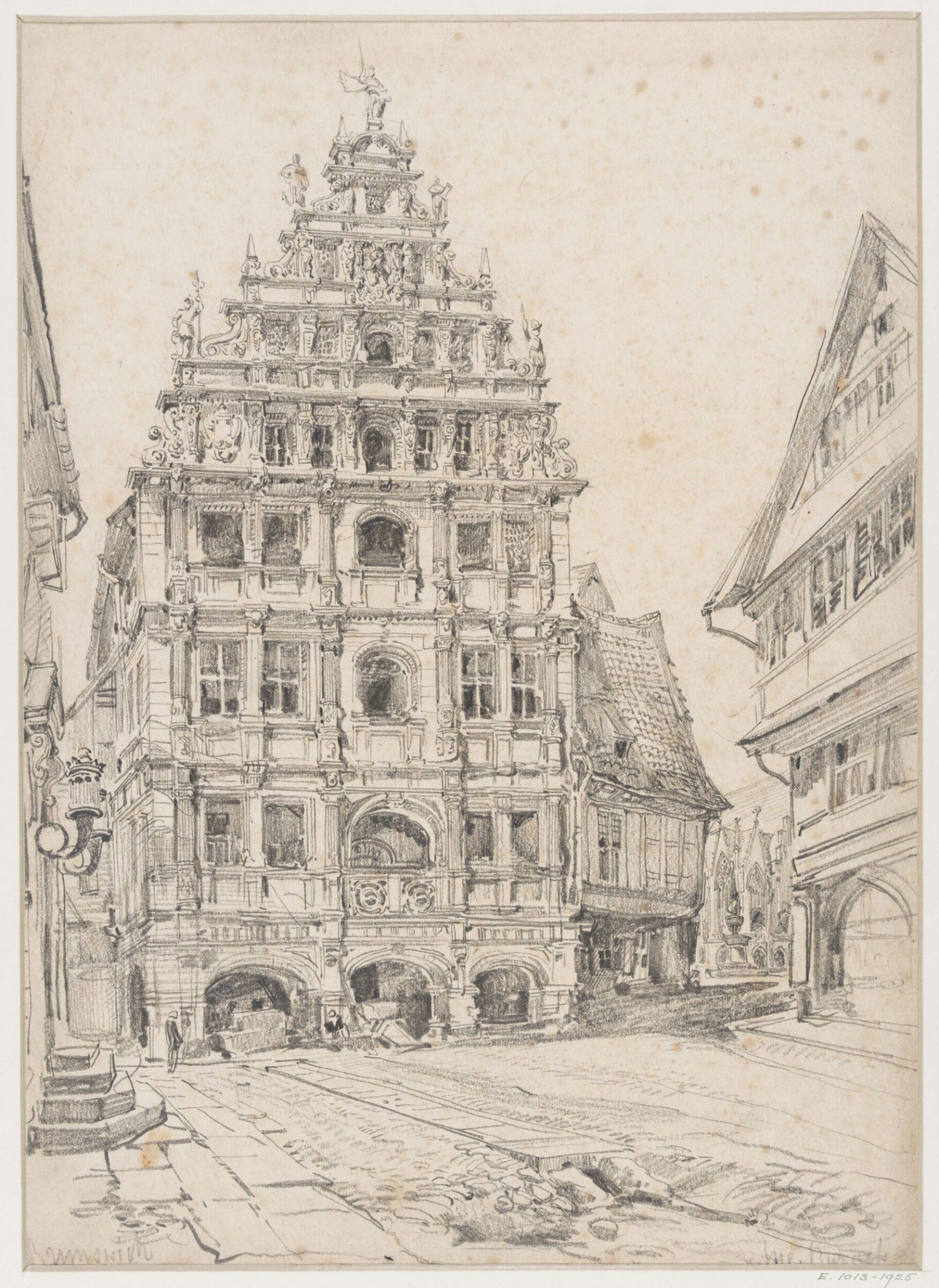 The east front of the Gewandhaus, Brunswick, John Junior Burgess, ca. 1833-1874