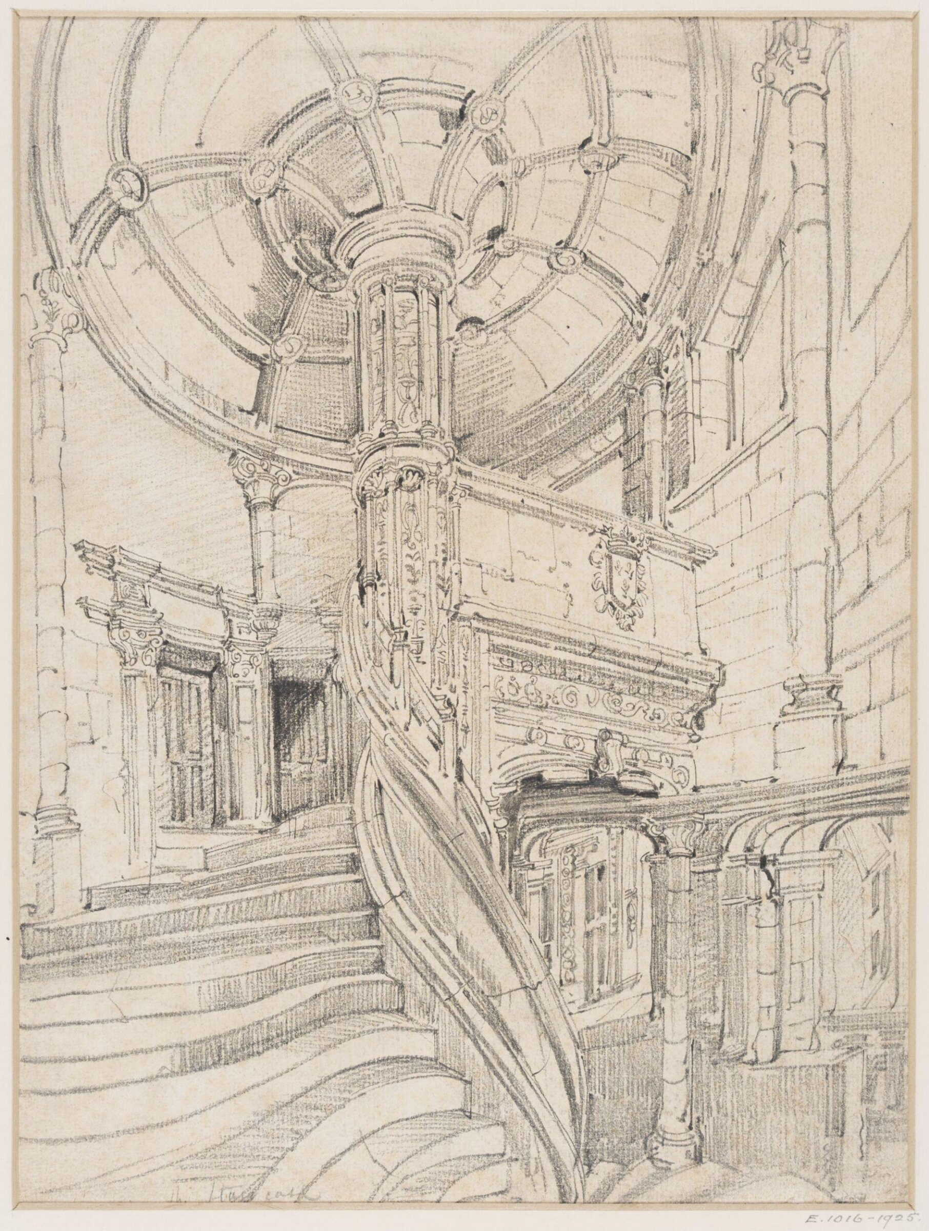 Staircase of Francis I, Château de Blois, John Junior Burgess, ca. 1833-1874