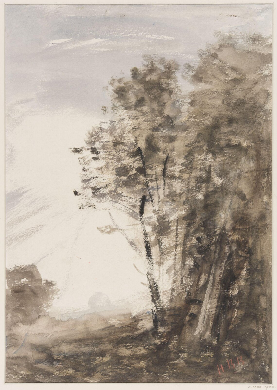 Landscape with trees, Brabazon, ca. 1850-1900
