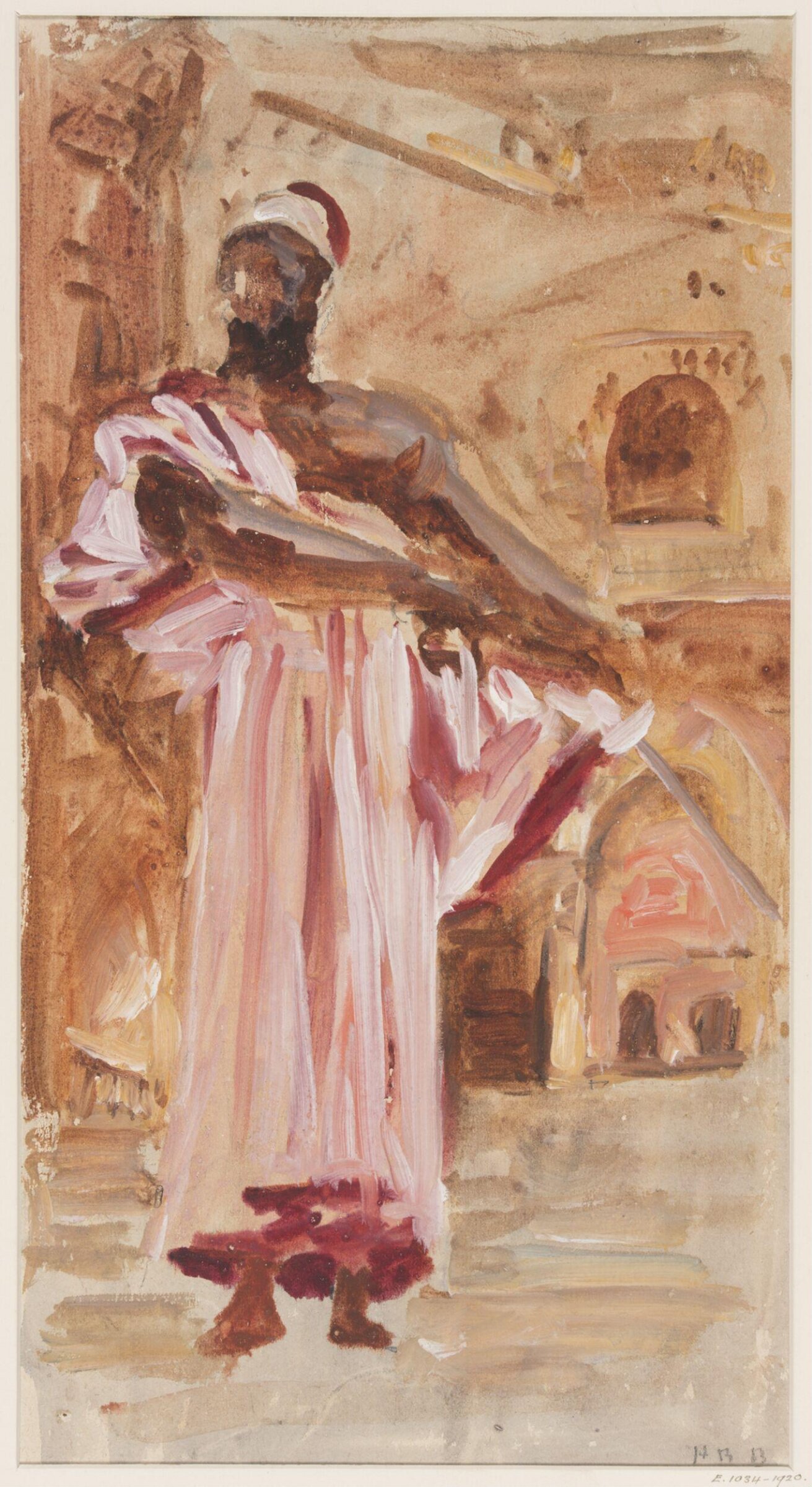 A Moor in a crimson-edged robe, Hercules Brabazon Brabazon