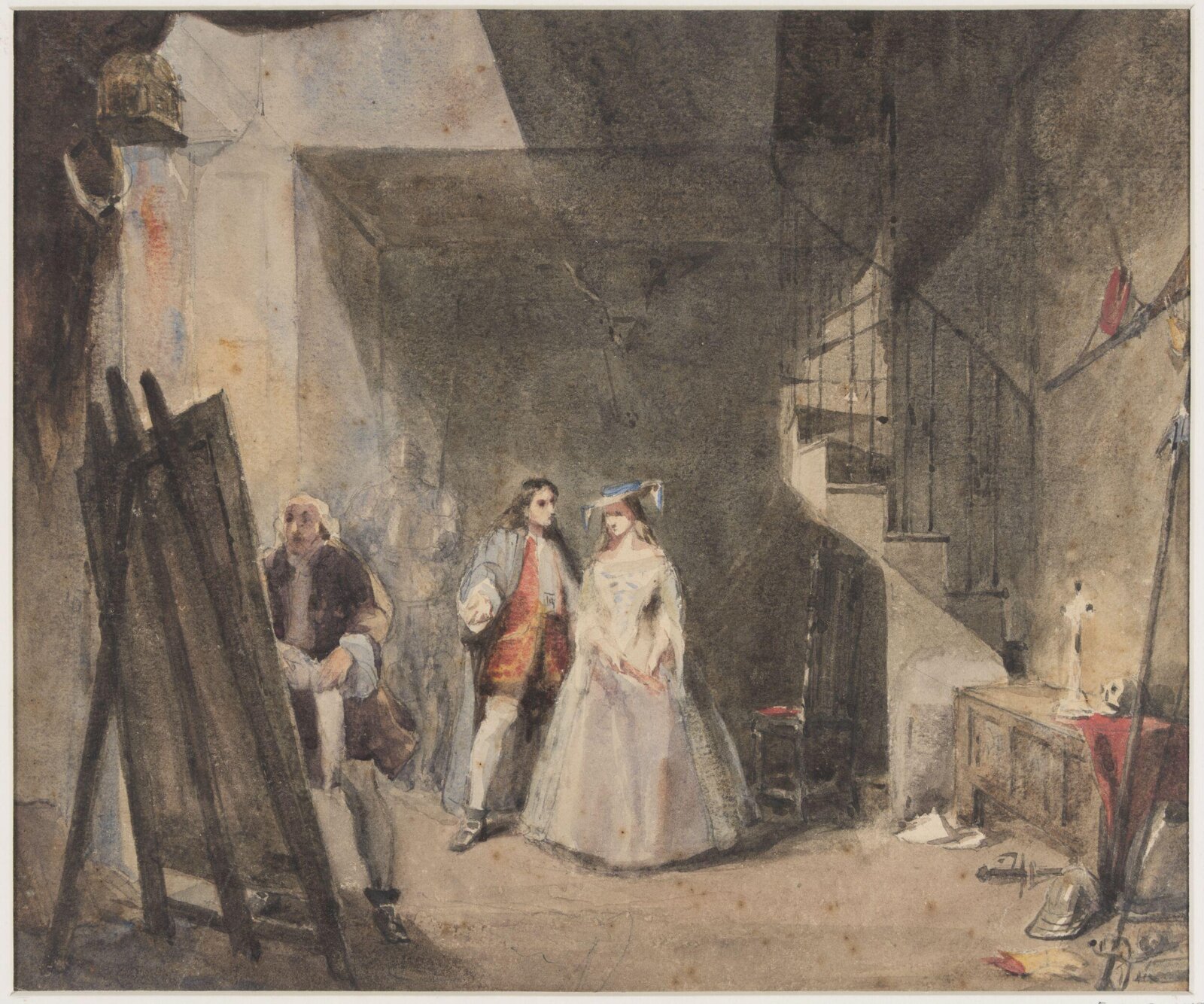 Interior of an artist's studio, Cattermole, ca. mid 19th century