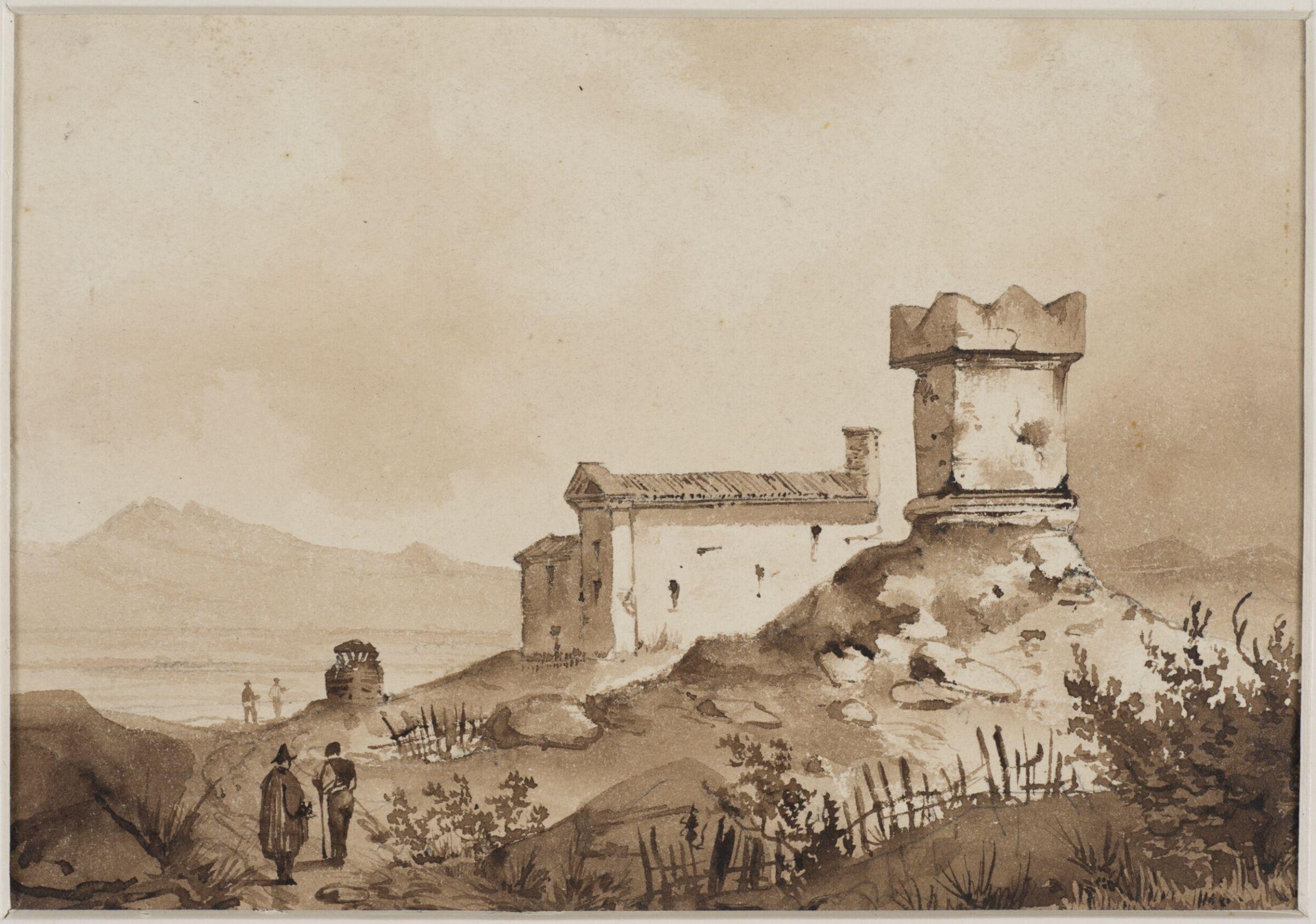 Italian landscape, with an ancient Roman sarcophagus, Augustus Wall Callcott, ca. 1805-1844