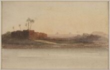 First view of Pyramids from the Nile below Cairo. thumbnail 1