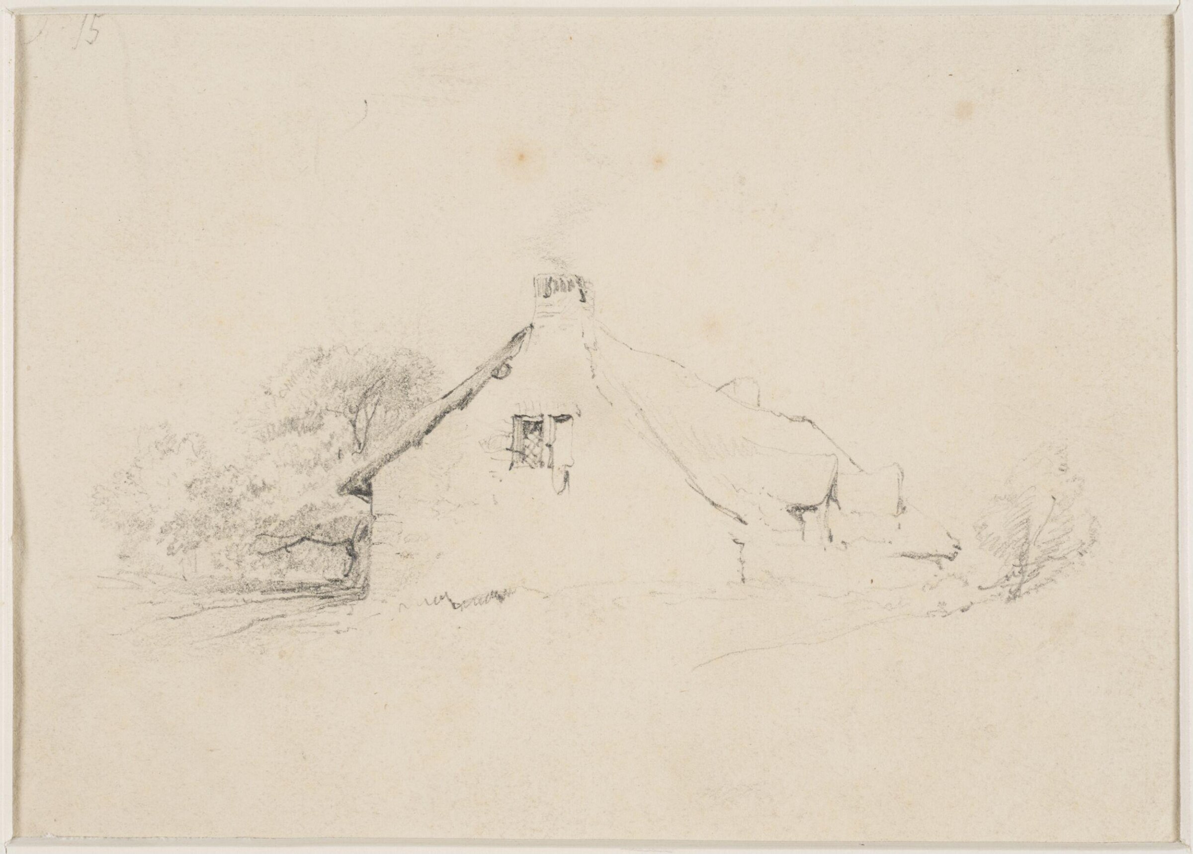 A cottage with trees, Thomas Sidney Cooper, mid 19th century