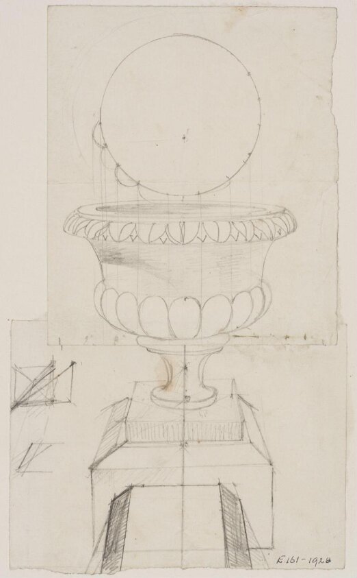 Drawing illustrating the theory of perspective
