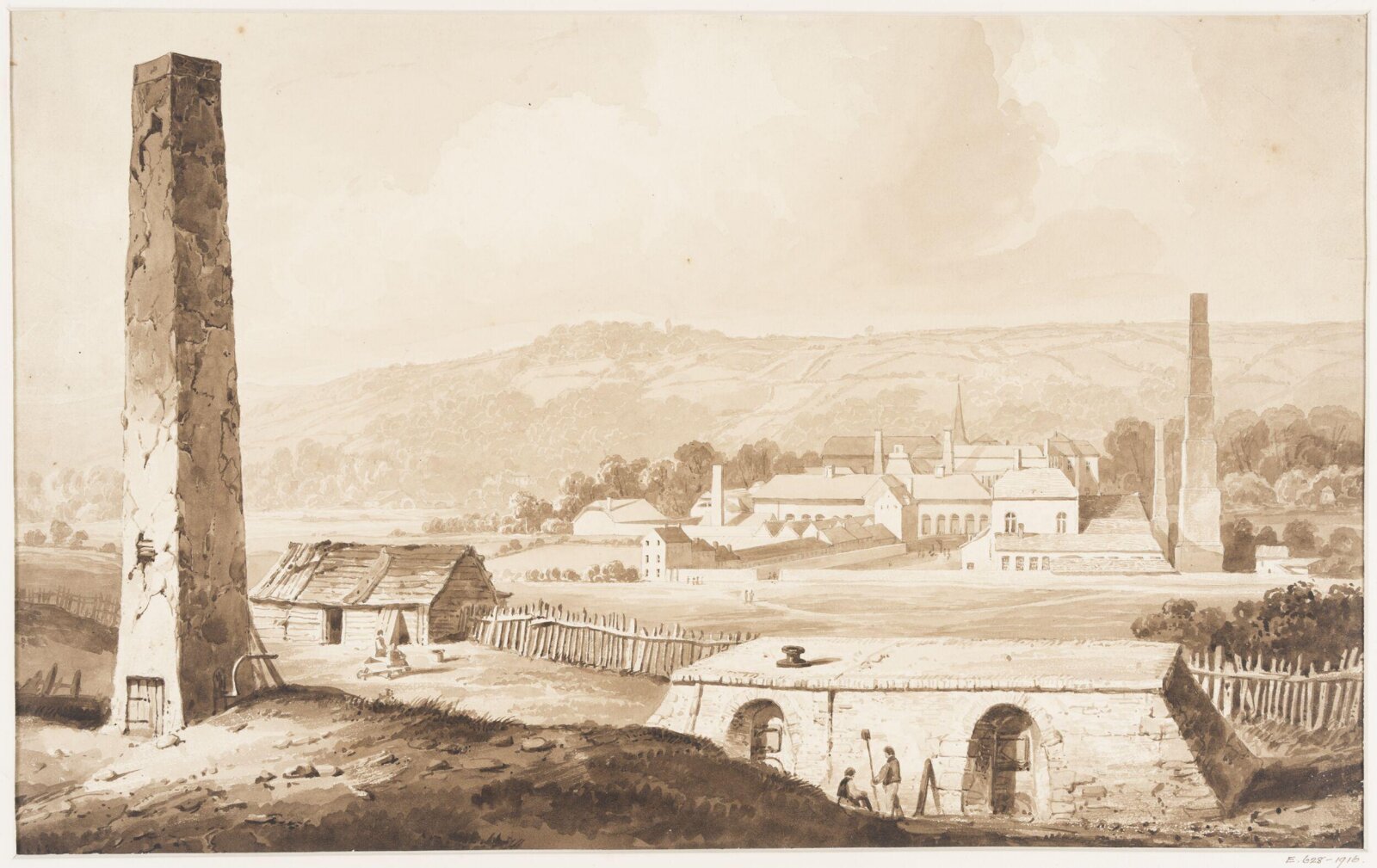 Landscape with factory buildings, Thomas Sidney Cooper, mid 19th century