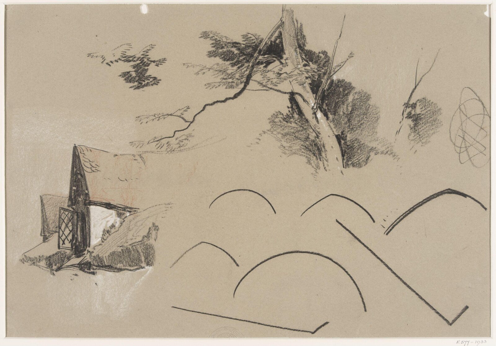 Drawing, Henry Bright, 1840s-60s
