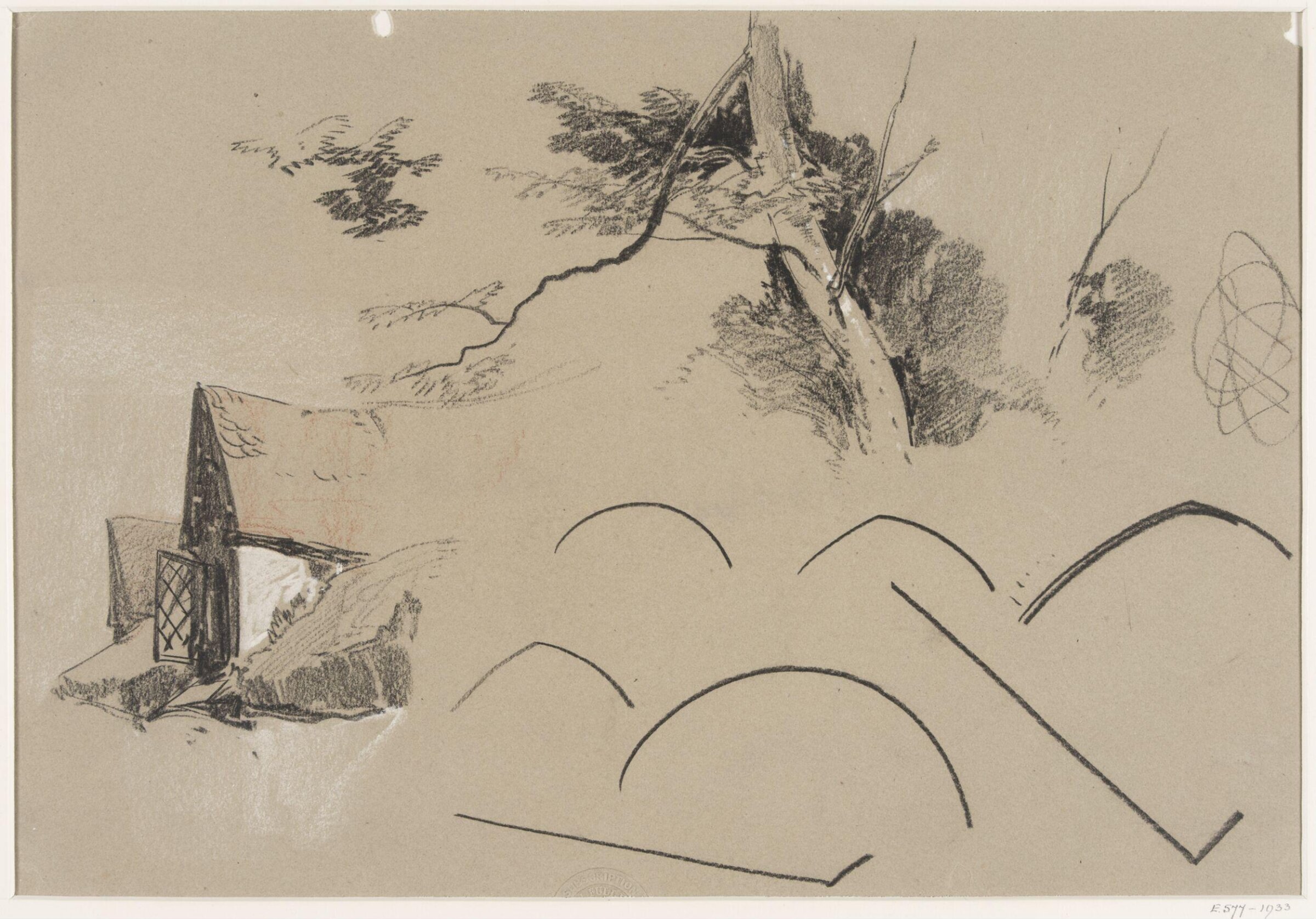 Drawing, Henry Bright, 1840s-60s