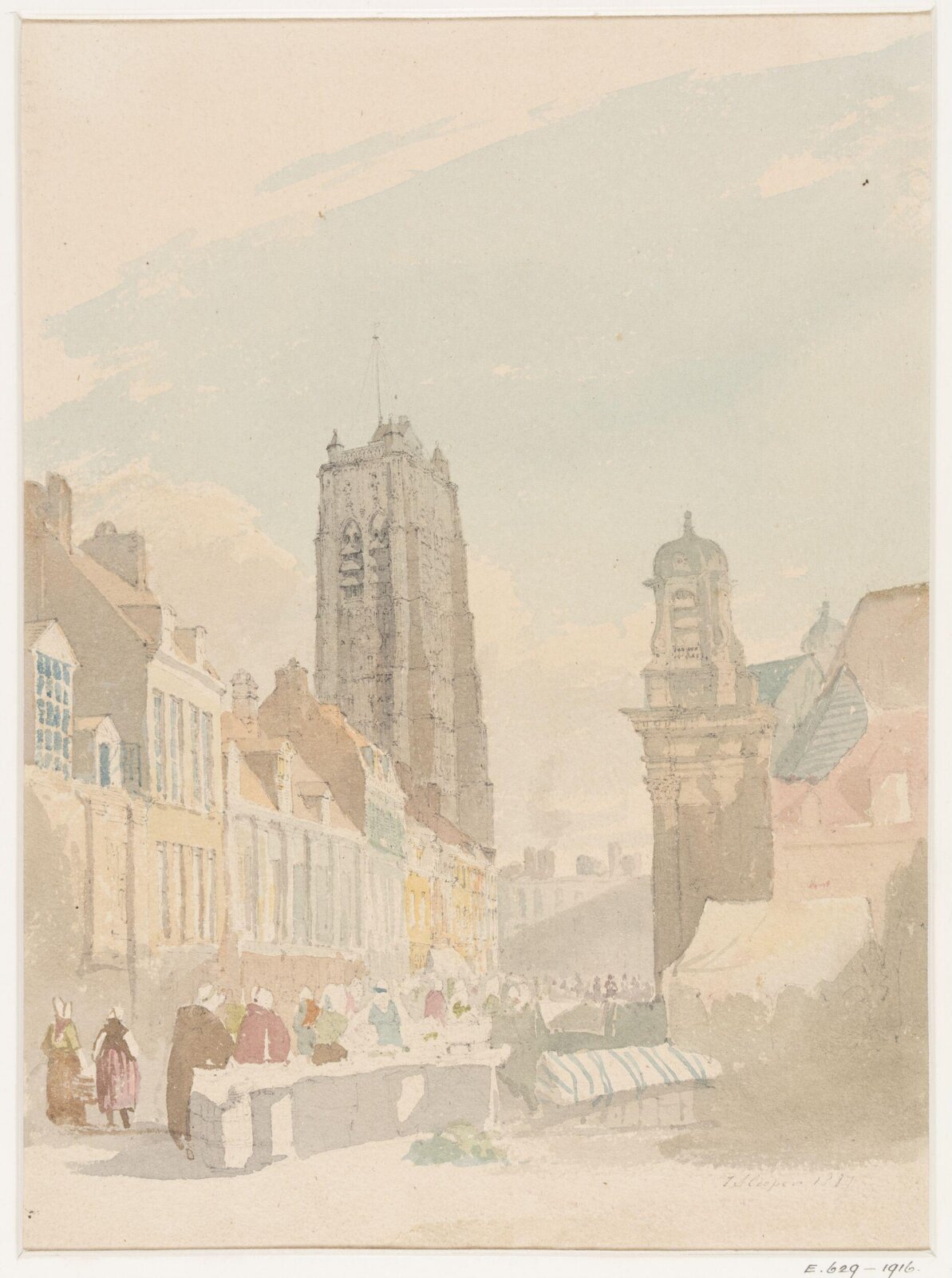 The fish market, Bruges, Thomas Sidney Cooper, 1827