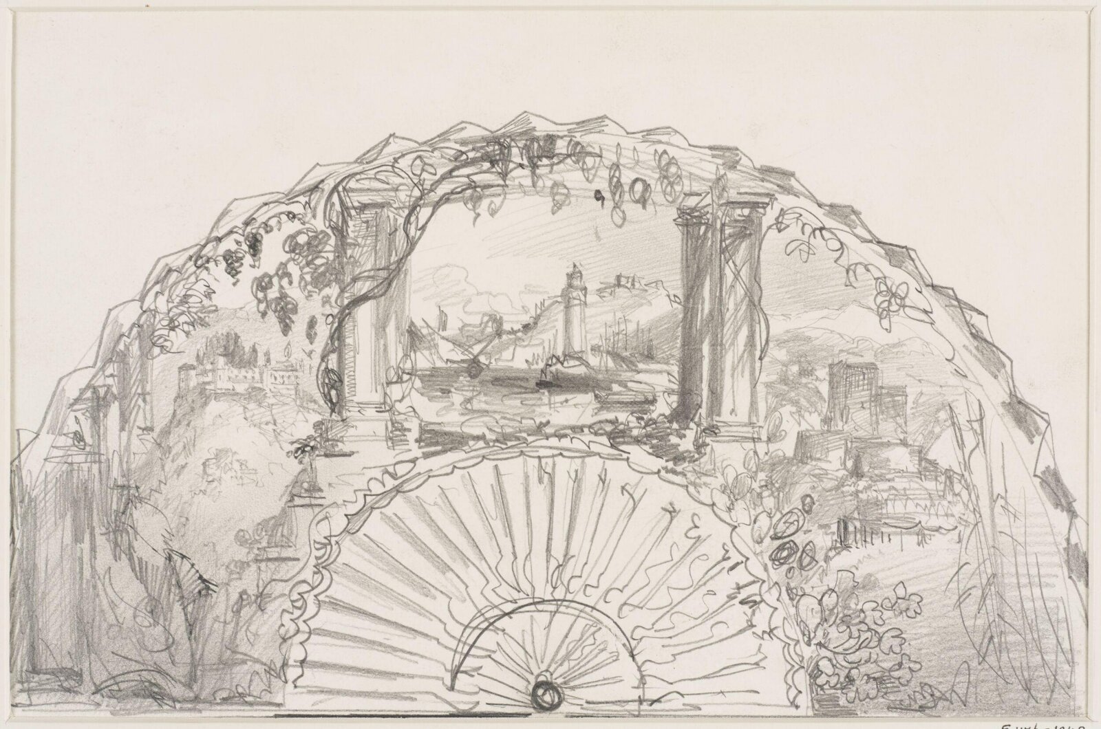 Fan design, Edward Cooke, ca. 1830-80