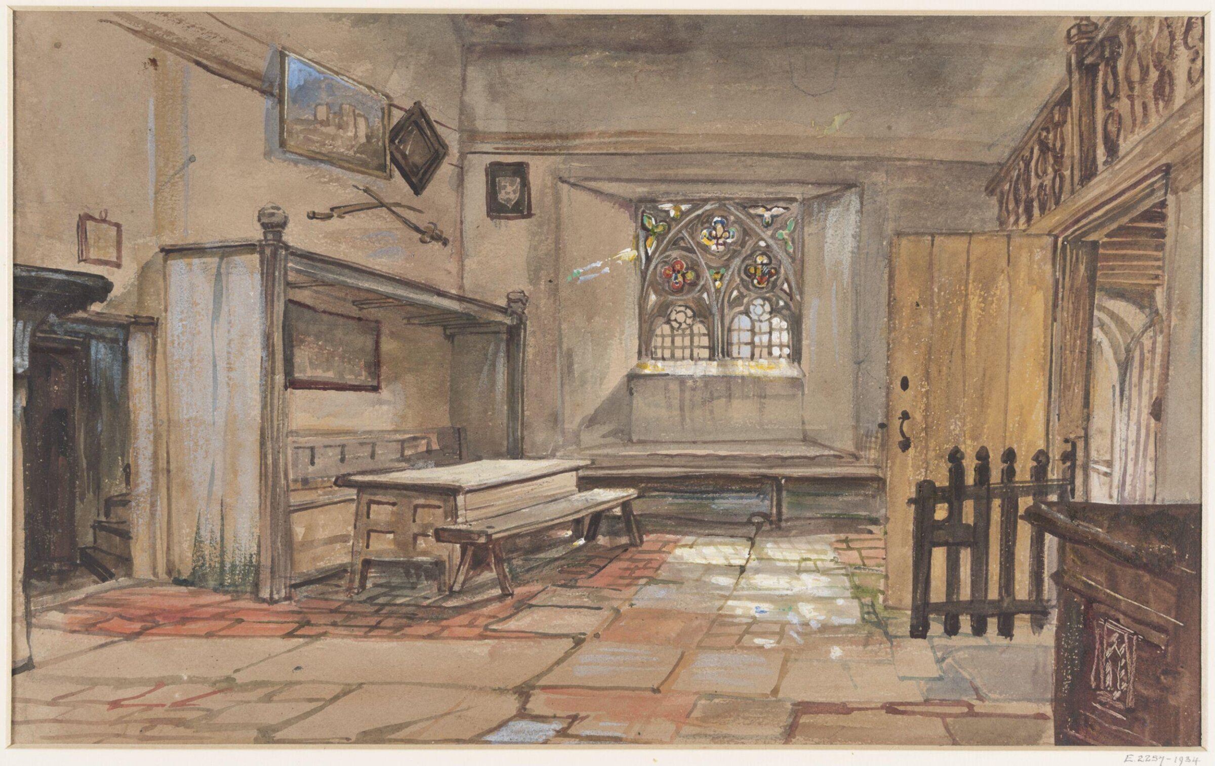 Interior of an old room in Sandwich, Kent, Cope, ca. 1840