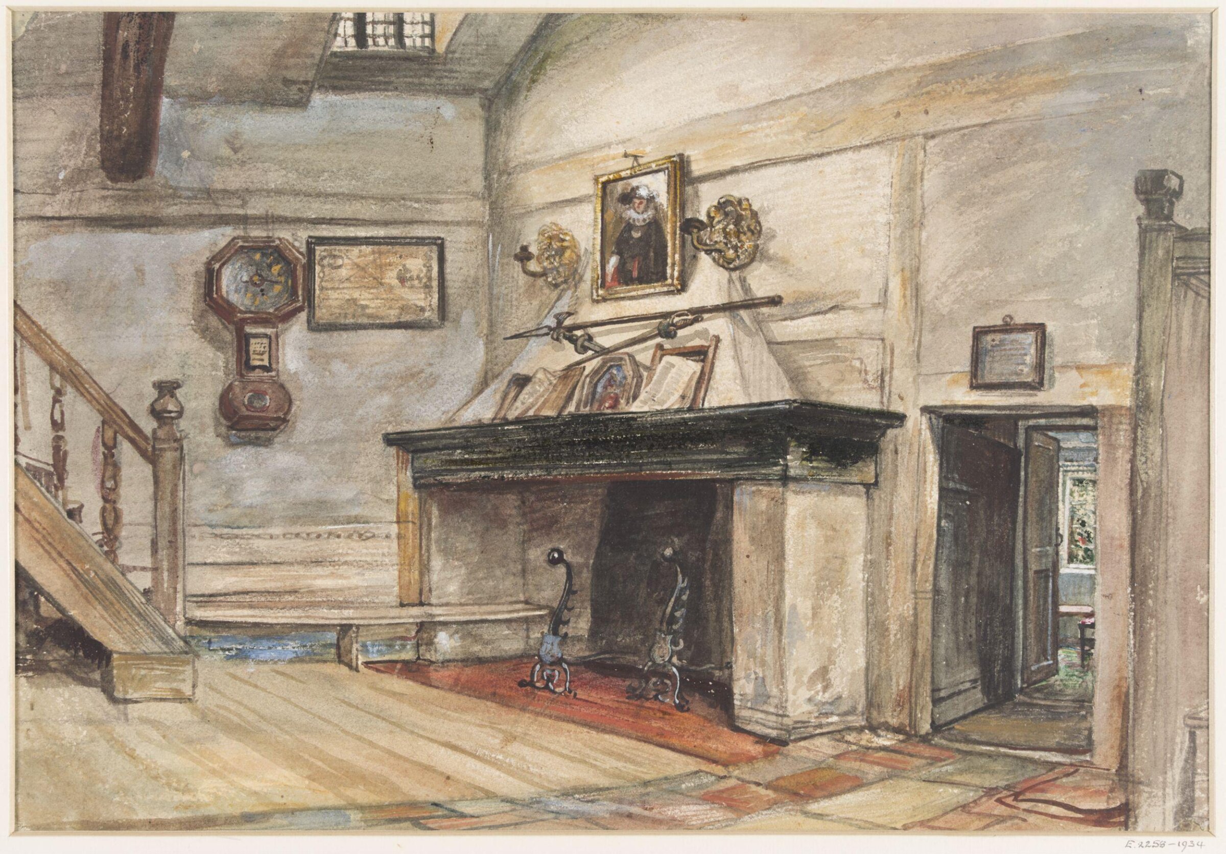 Interior of an old room in Sandwich, Kent, Cope, ca. 1840