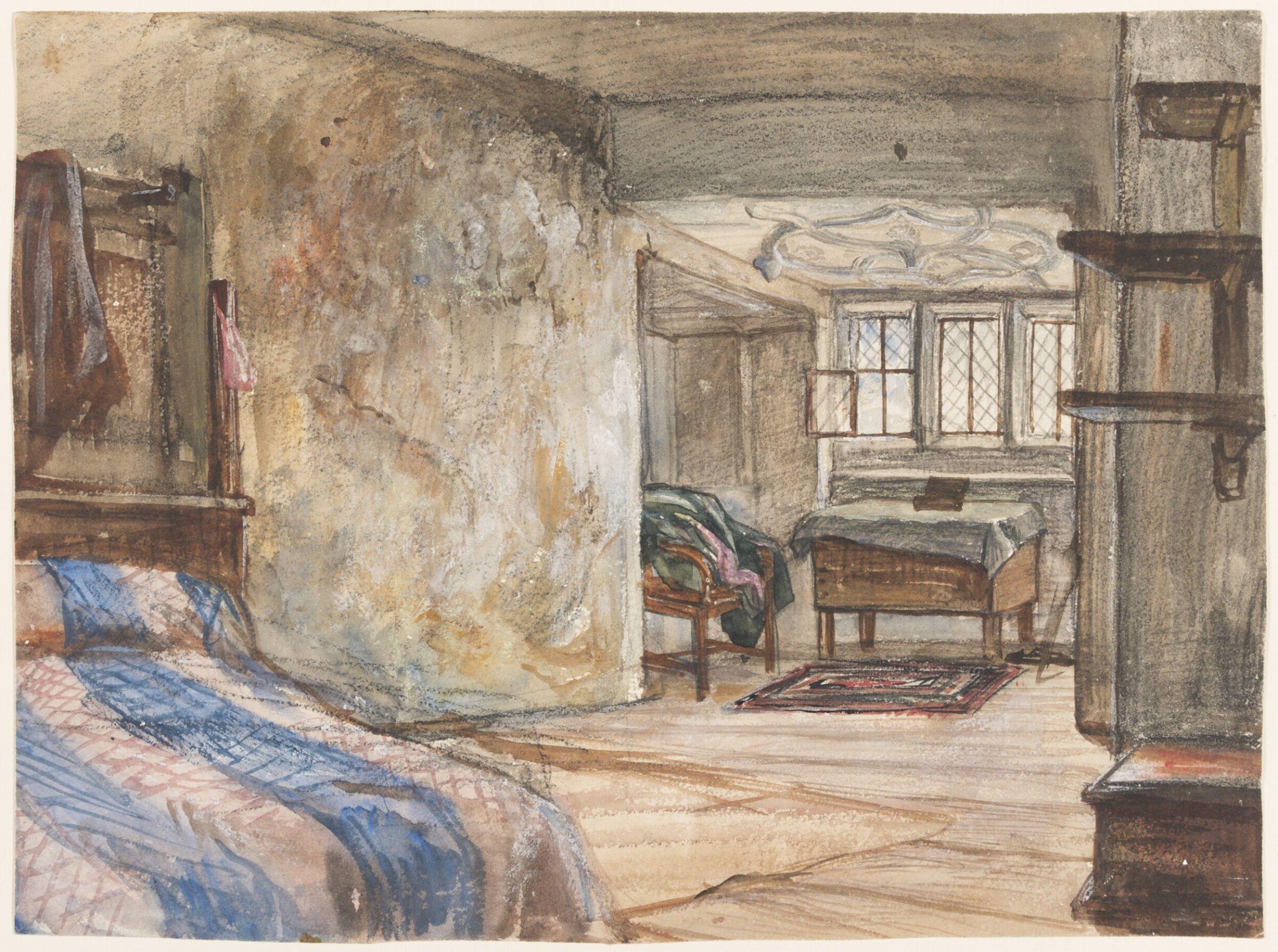 Interior of a cottage, Charles West Cope, ca. 1840