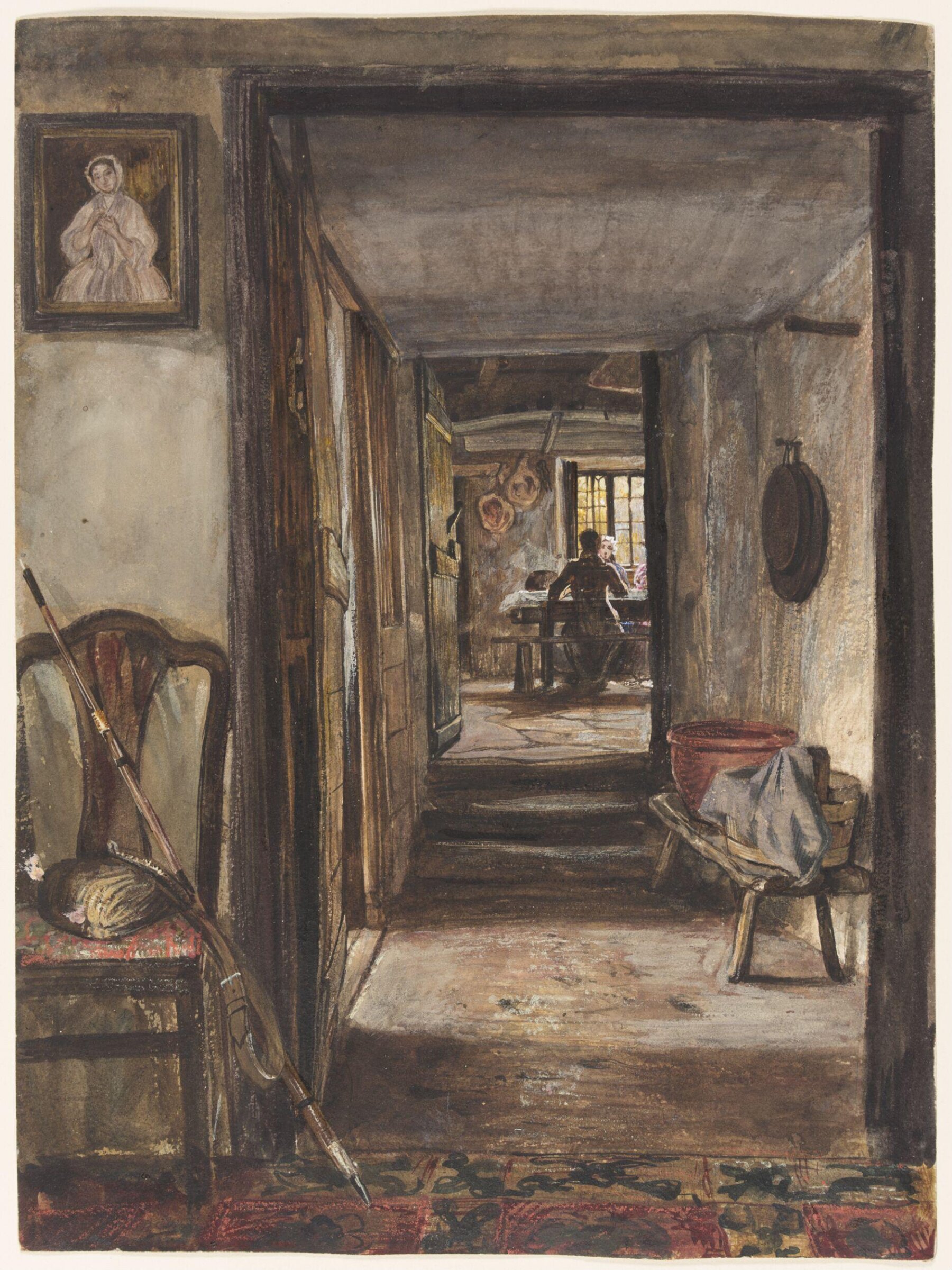 Interior of a cottage, Charles West Cope, ca. 1840
