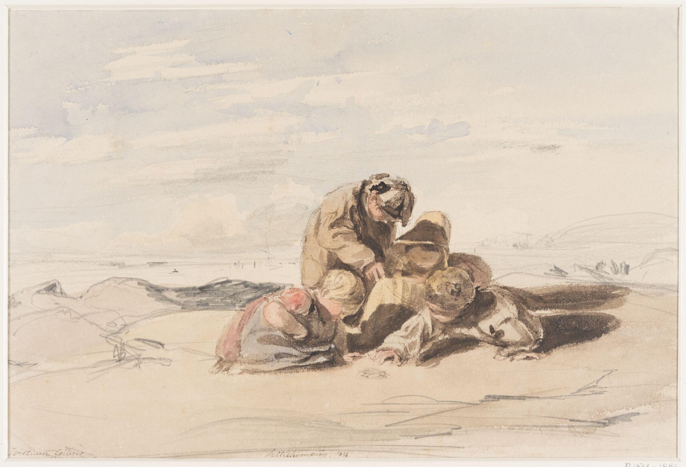 Littlehampton : Seashore Study with Children Playing on the Sands, William Collins, 1836