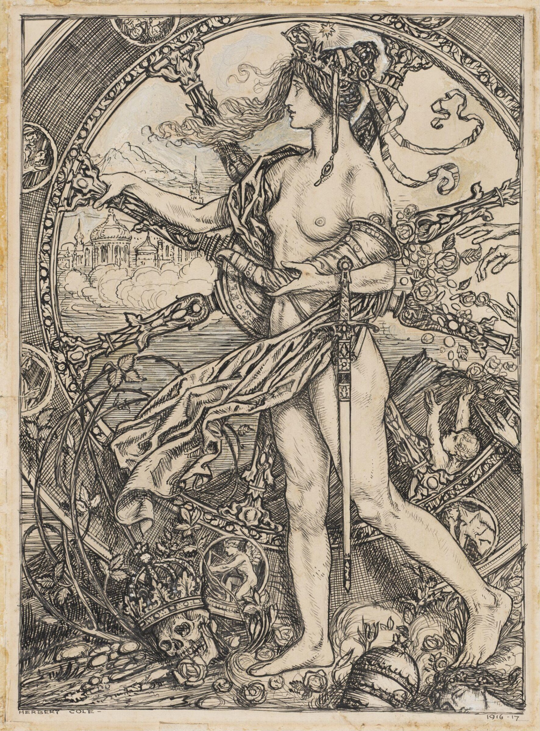 Fate turning the Wheel of Fortune, Herbert Cole, 1916-17