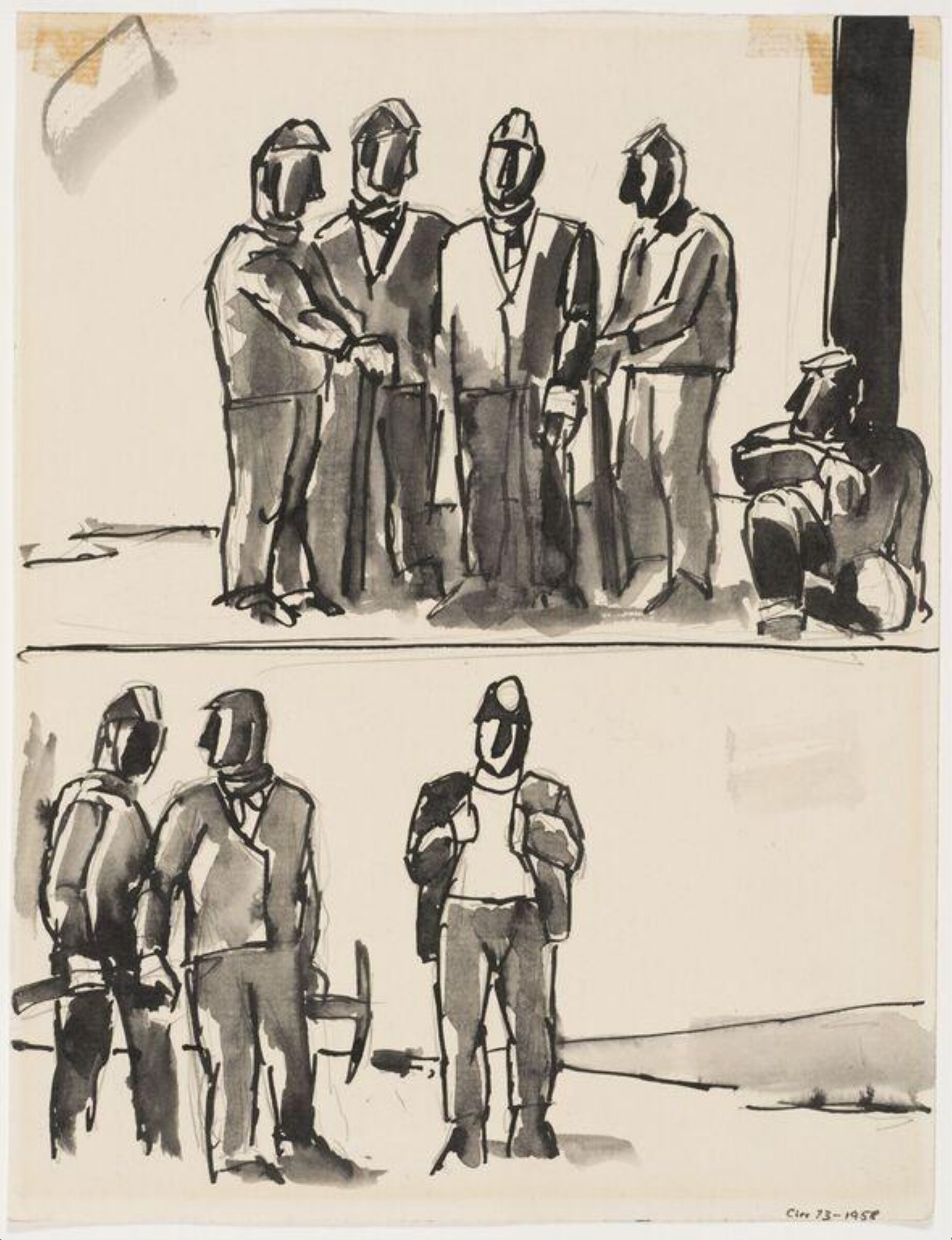 Drawing, Josef Herman, 1957