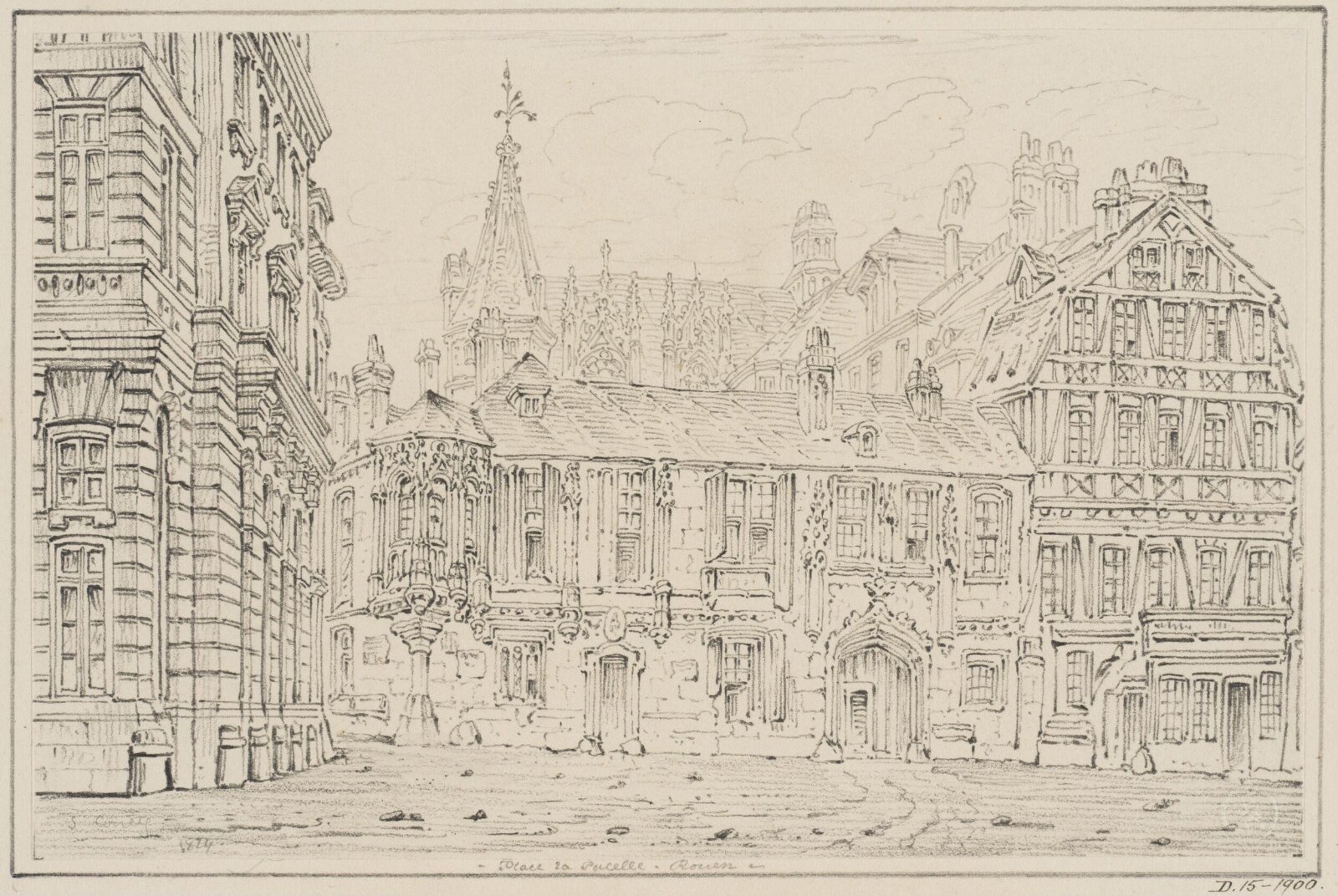 Place de la Pucelle in Rouen, Coney, 1824
