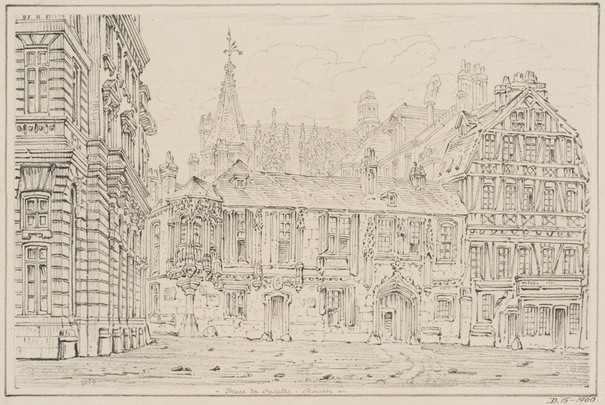 Place de la Pucelle in Rouen, Coney, 1824