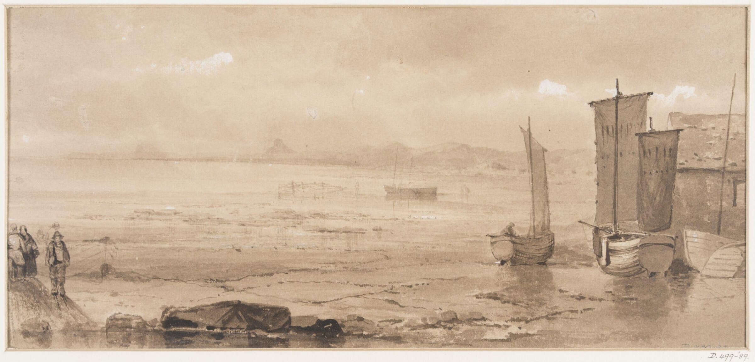 Seashore Study: Low Tide with Fishing Boats and Fisher Folk, William Collins, ca. 1810-1847