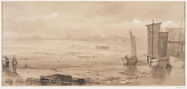 Seashore Study: Low Tide with Fishing Boats and Fisher Folk top image