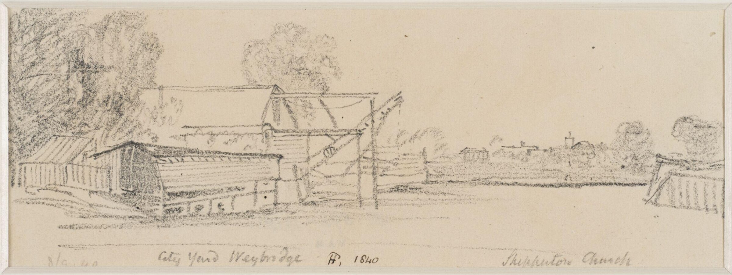 City Yard, Weybridge. Shepperton Church, Henry Cole, 1840