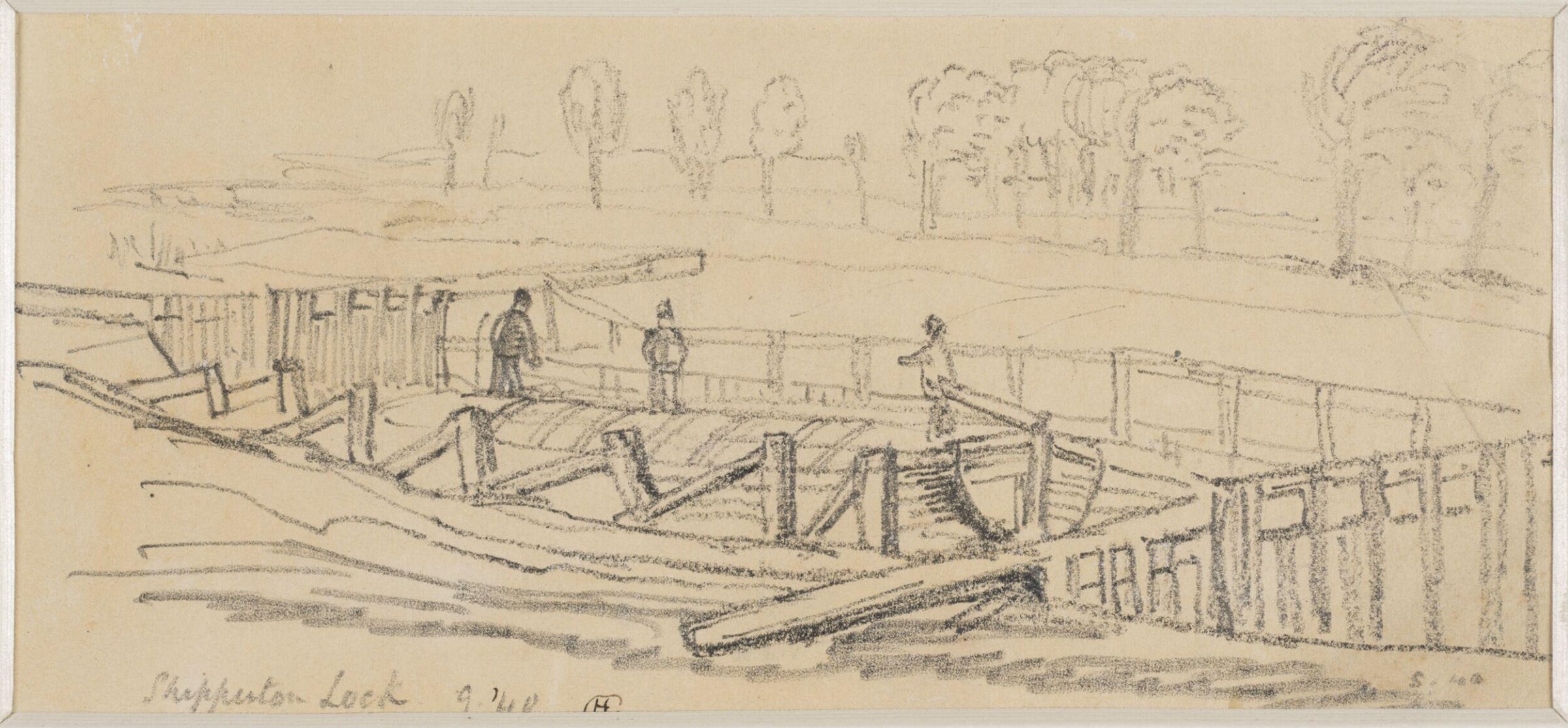 Shepperton Lock, Henry Cole, 1840