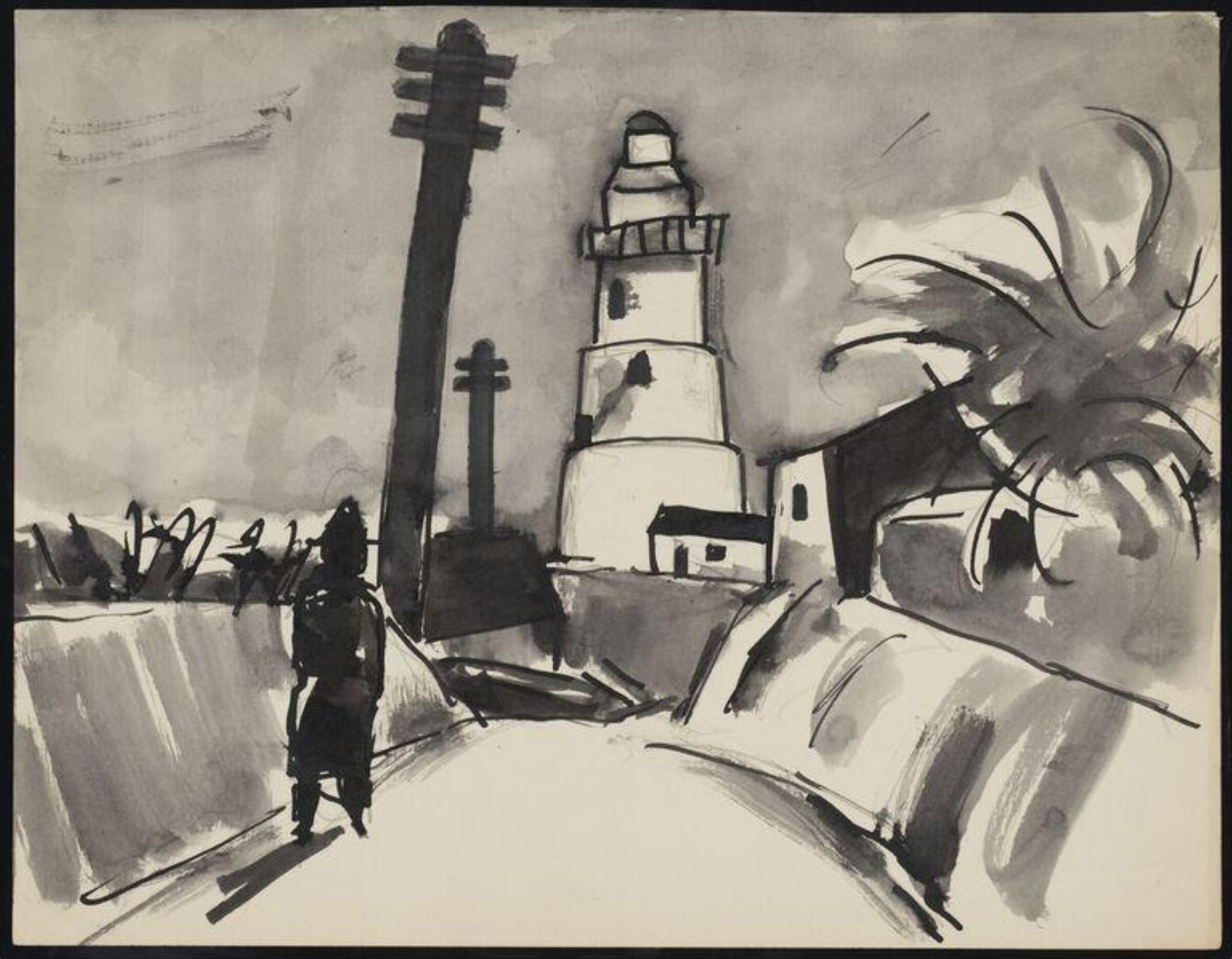 Drawing, Josef Herman, 1944-55