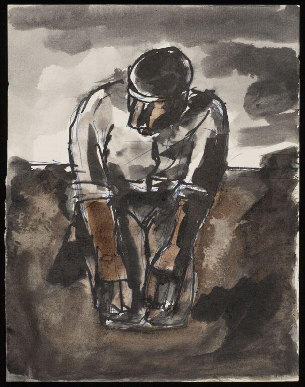 Drawing, Josef Herman, 1944-55