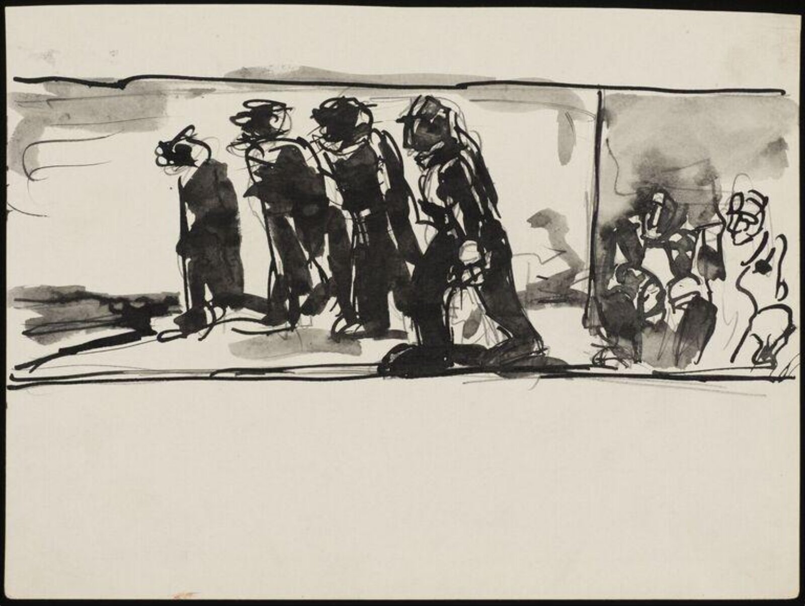 Drawing, Josef Herman, 1944-55