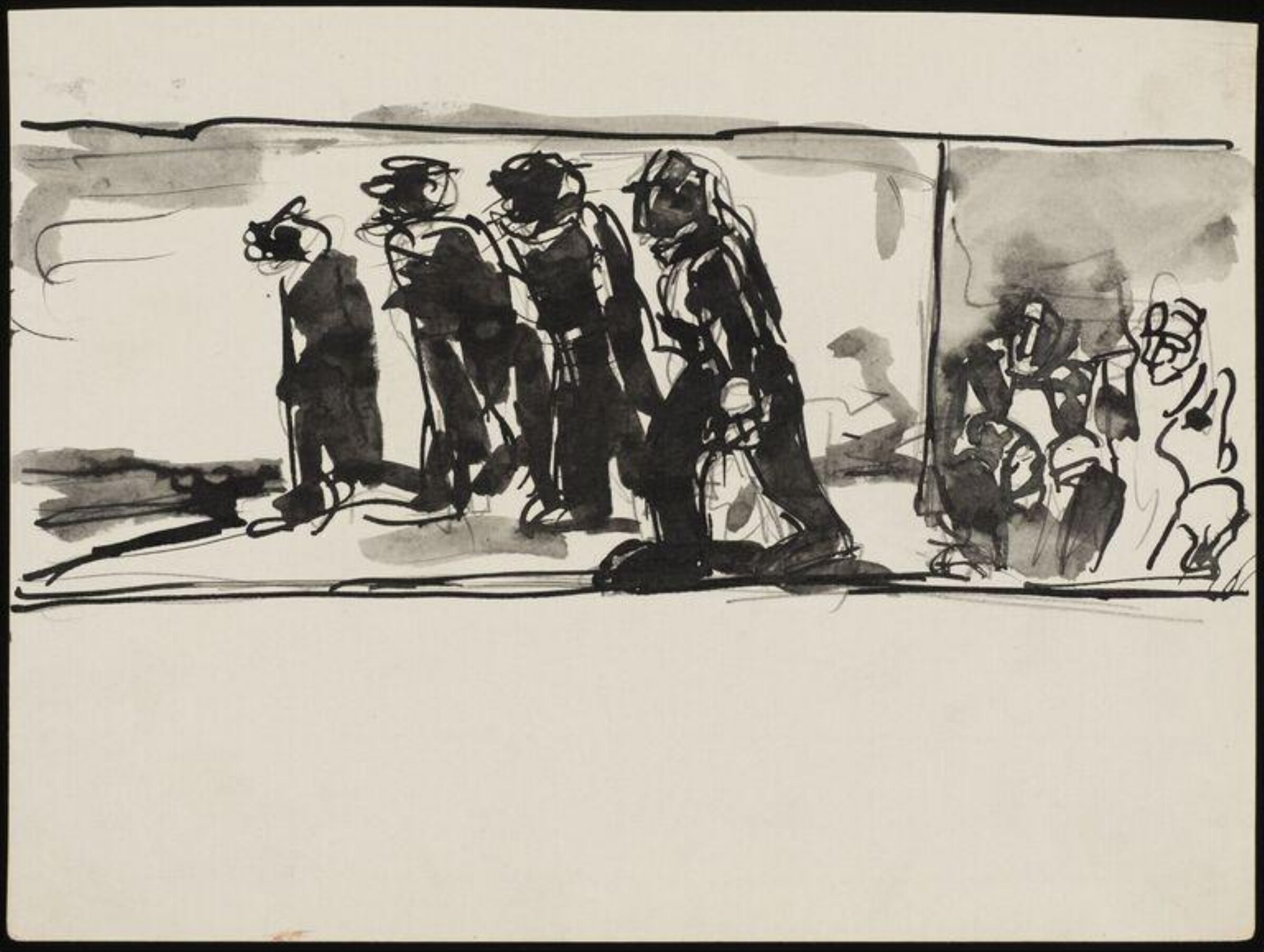 Drawing, Josef Herman, 1944-55