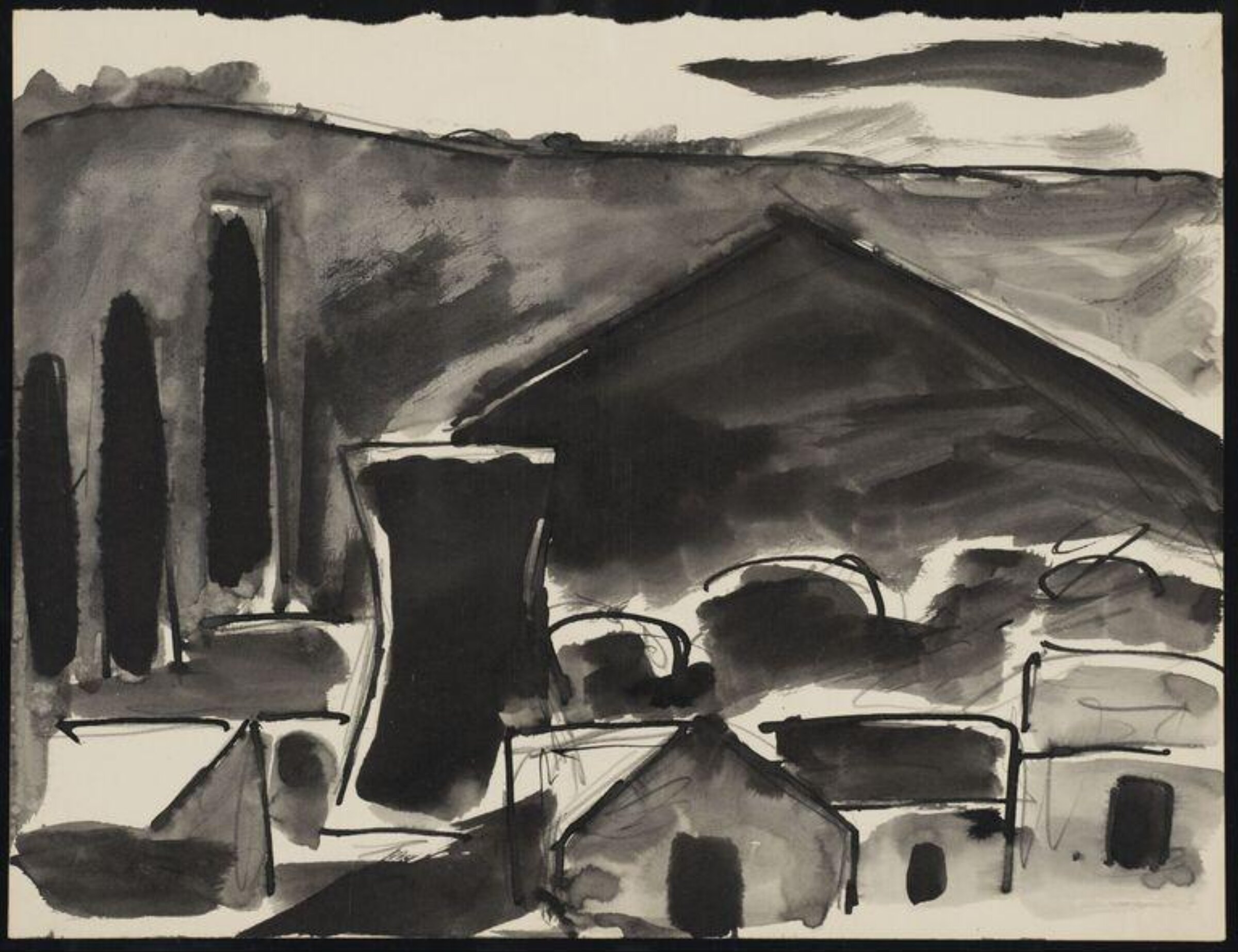 Drawing, Josef Herman, 1944-55
