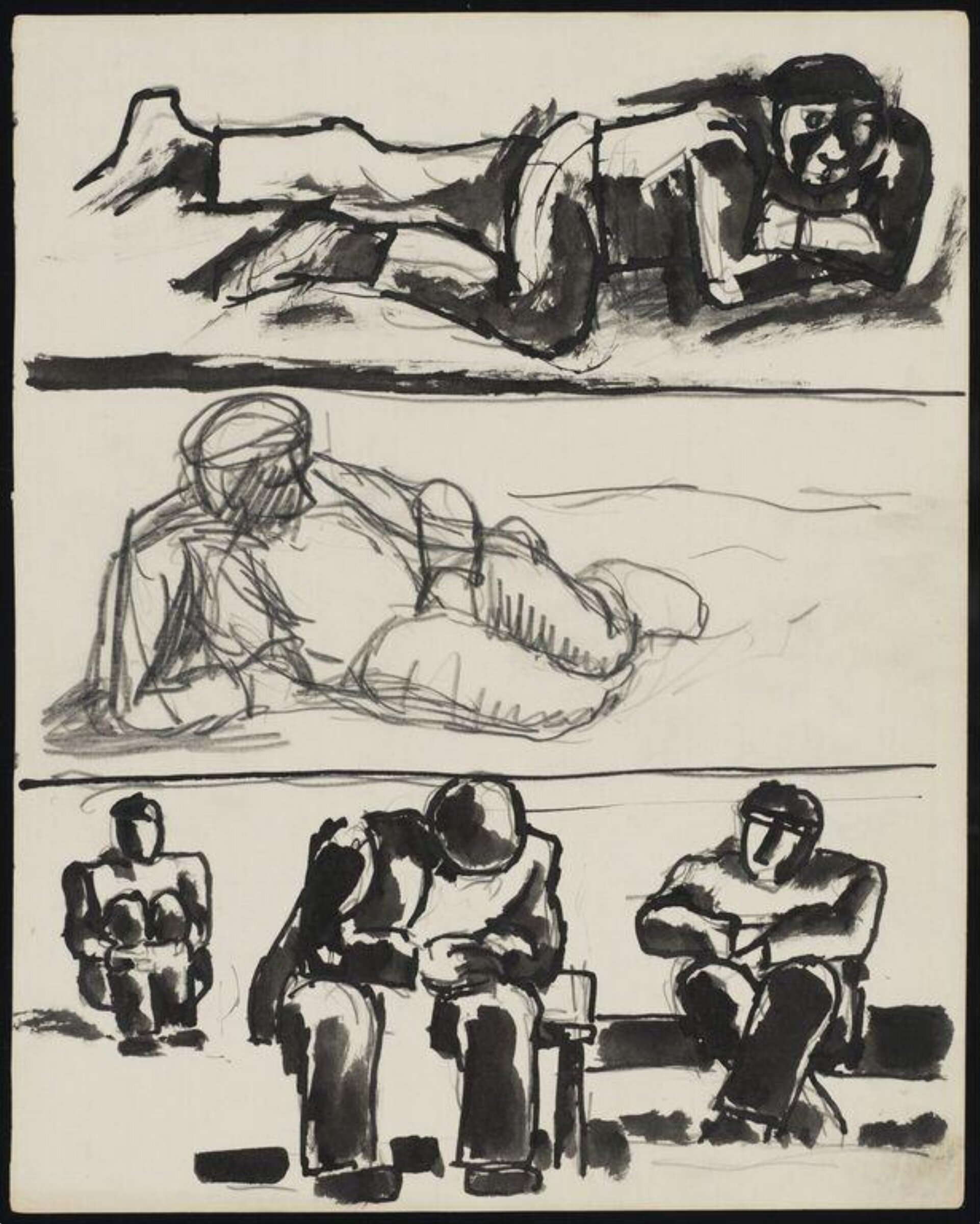 Drawing, Josef Herman, 1944-55