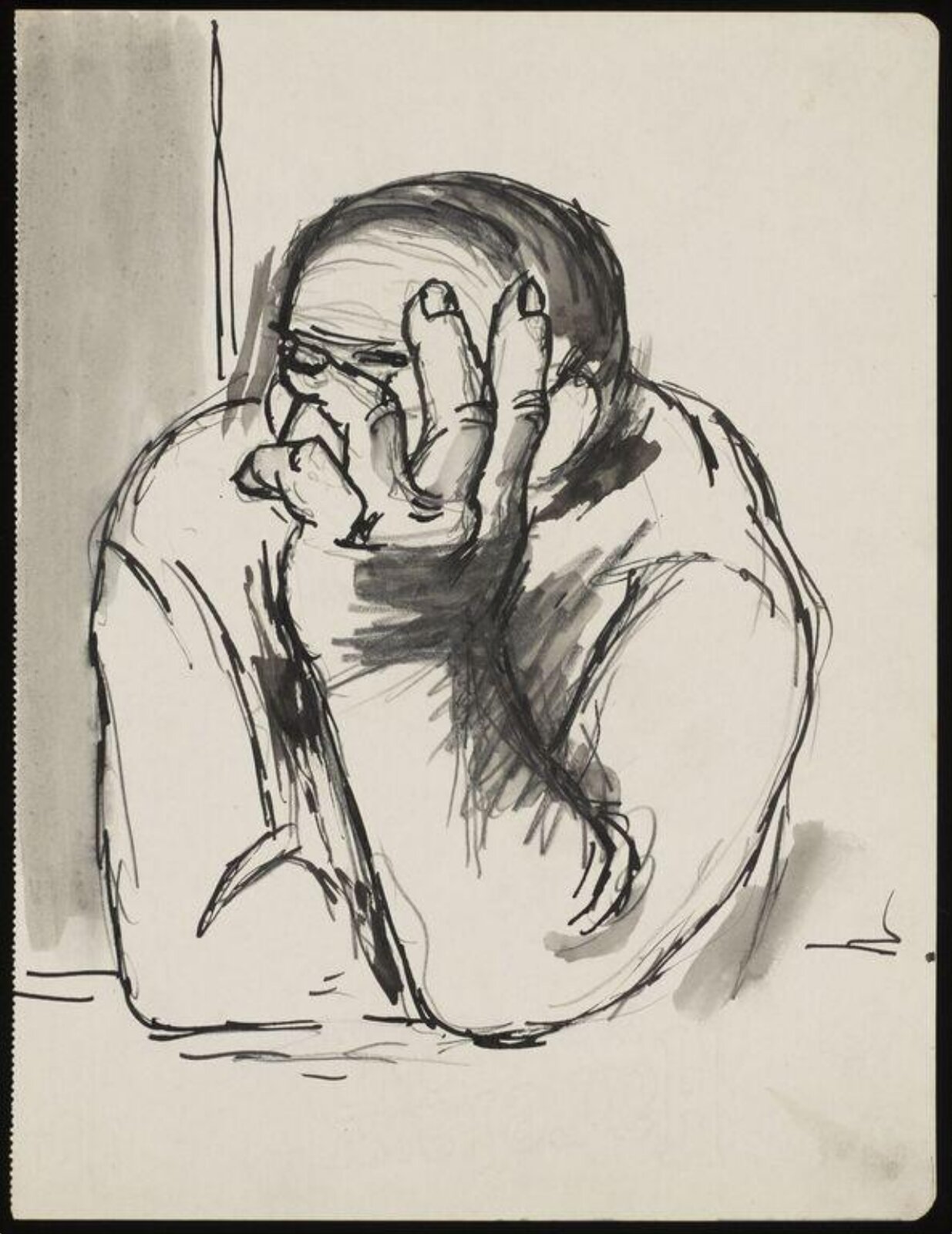 Drawing, Josef Herman, 1944-55