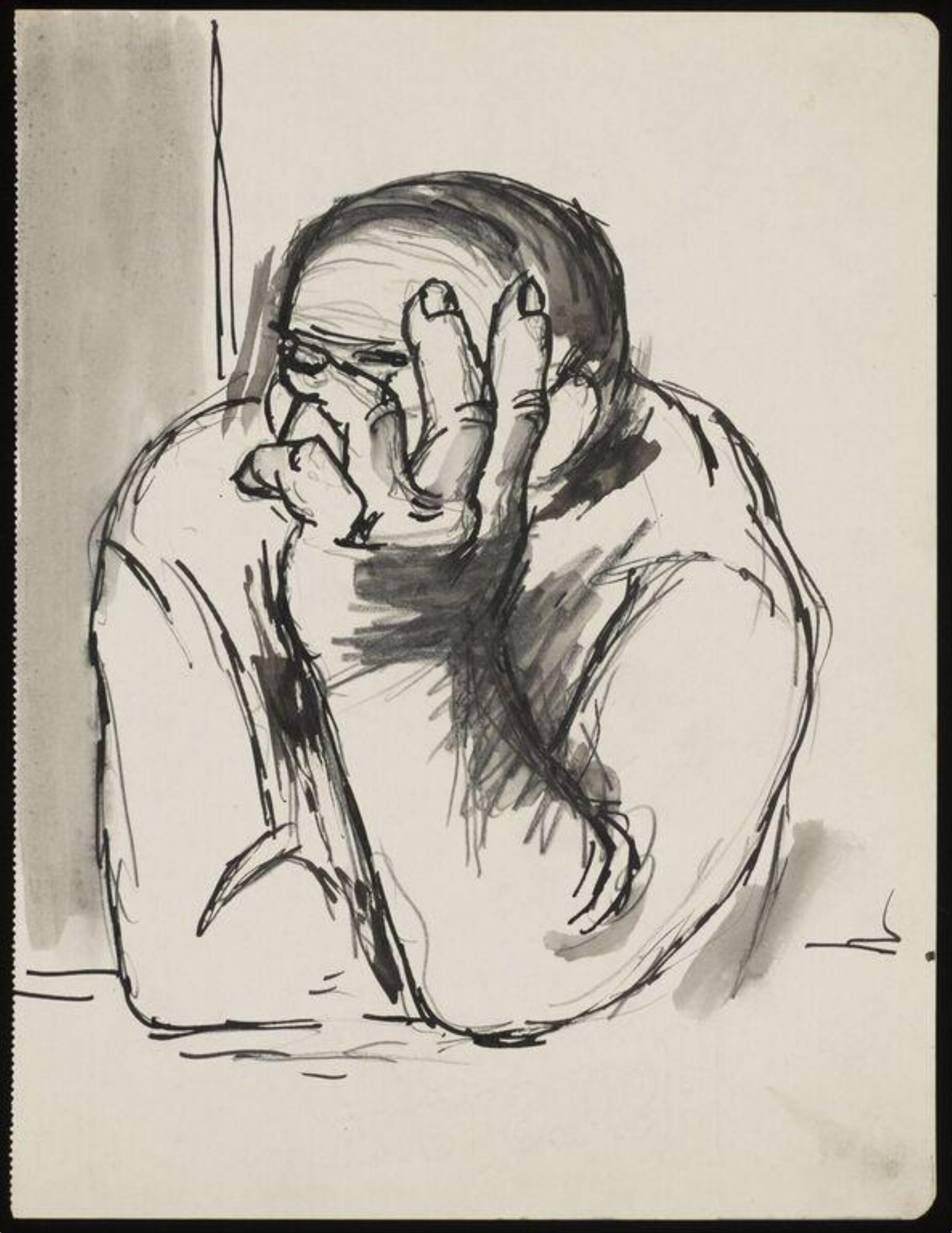 Drawing, Josef Herman, 1944-55