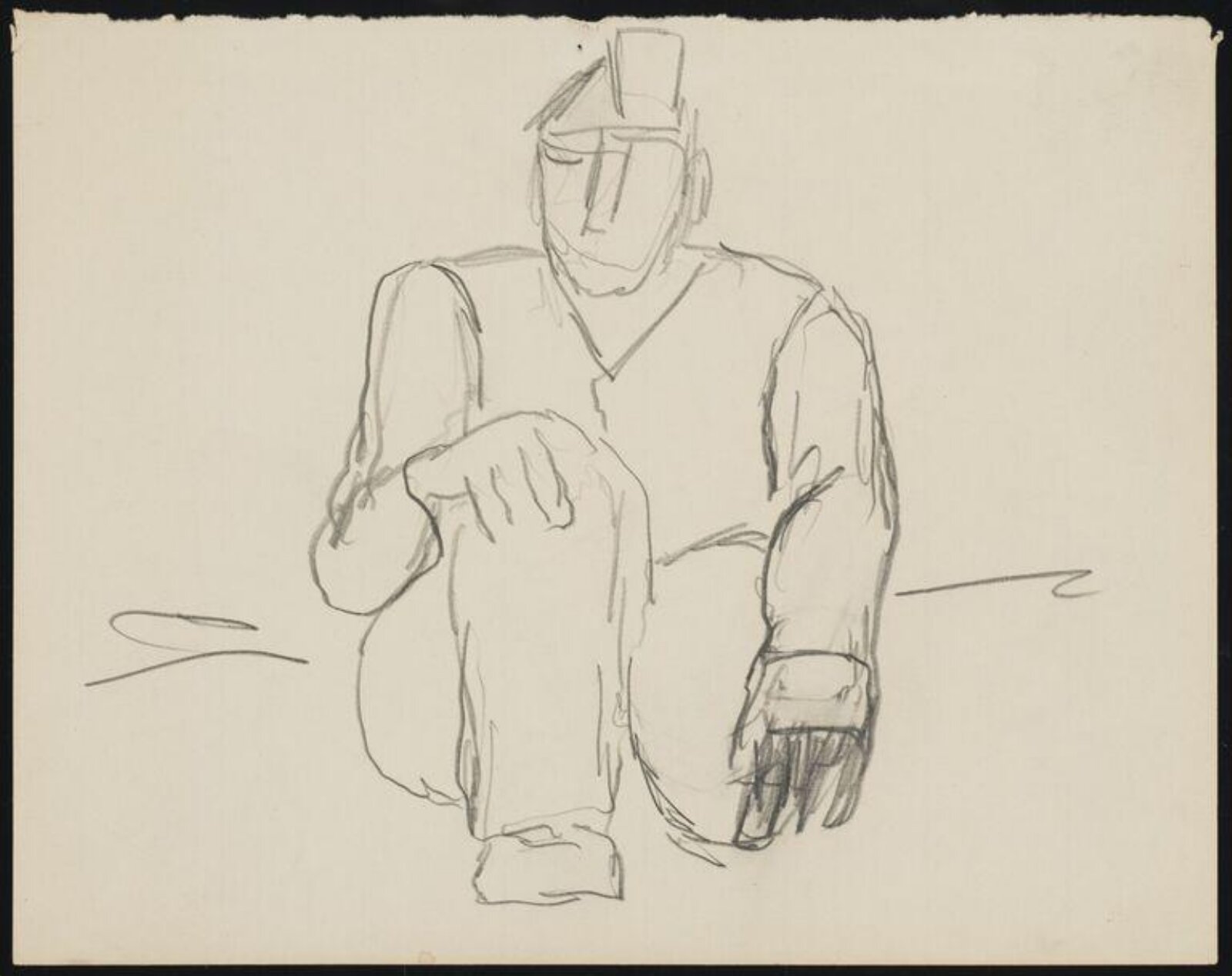 Drawing, Josef Herman, 1944-55